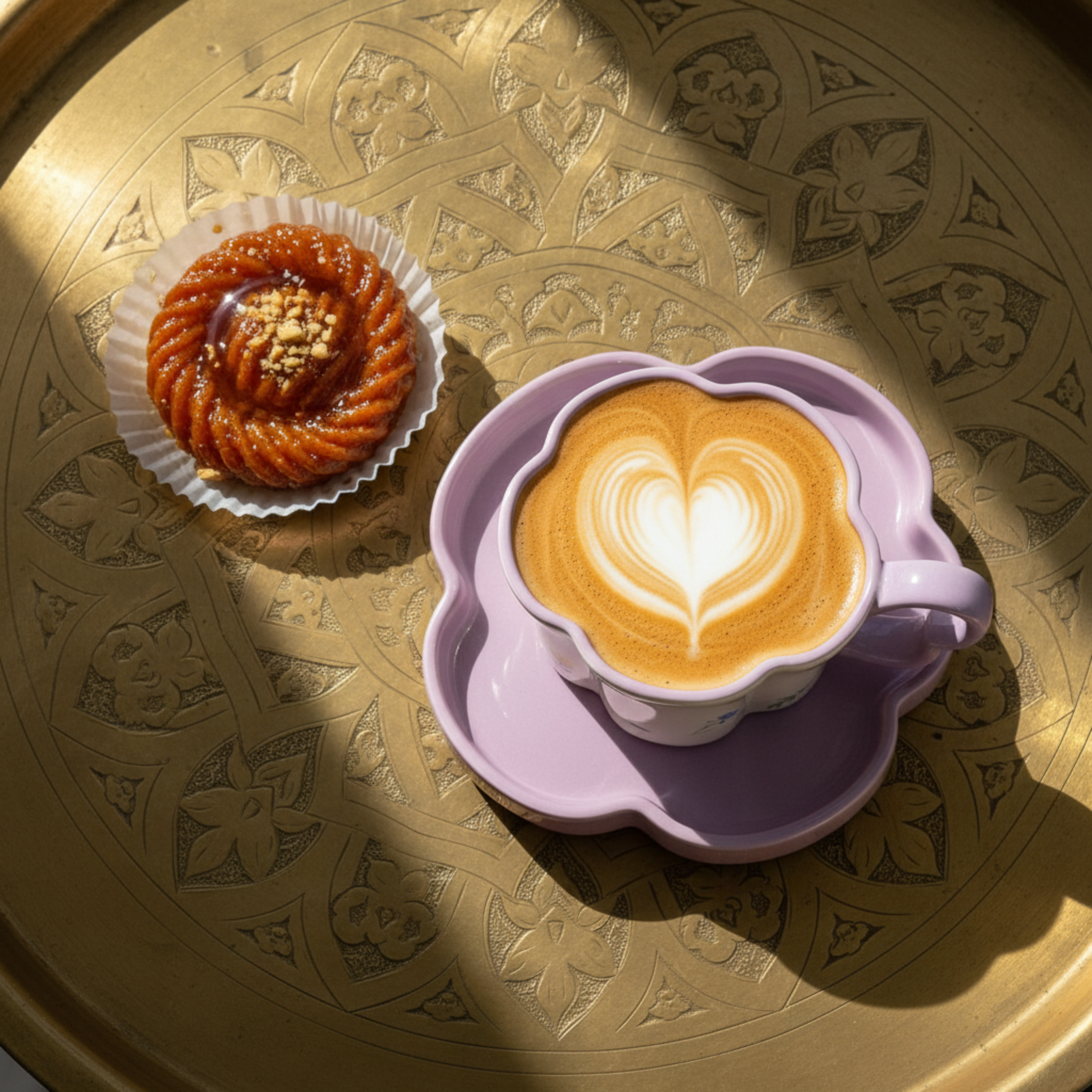 Mug Fleur Céramique Lilas & Soucoupe – Idée Cadeau Cute Tunisie