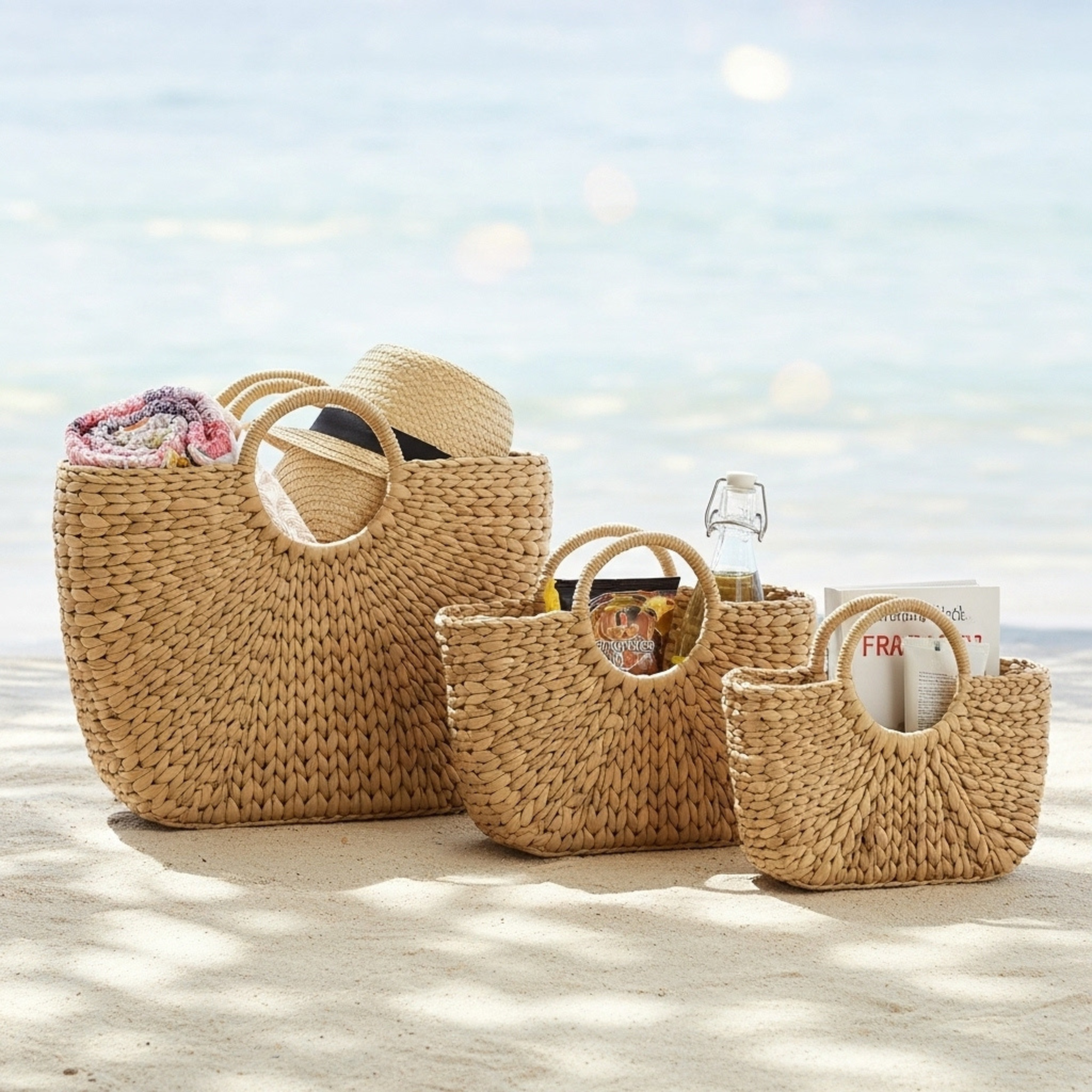 Trio de Paniers Tressés – Série de 3, Déco & Rangement