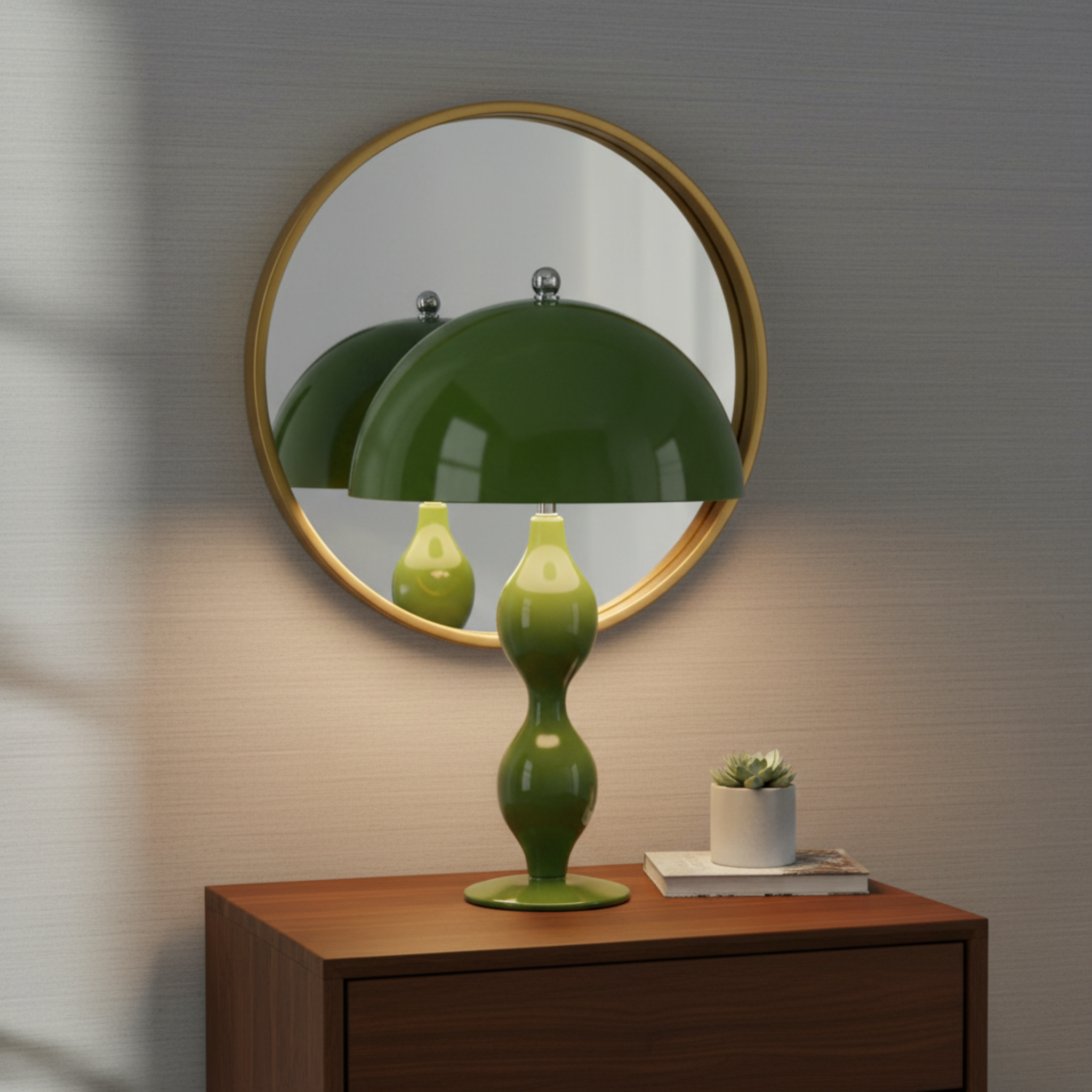 Lampe de Table Design Rétro Verte – Style Vintage & Élégance Intemporelle