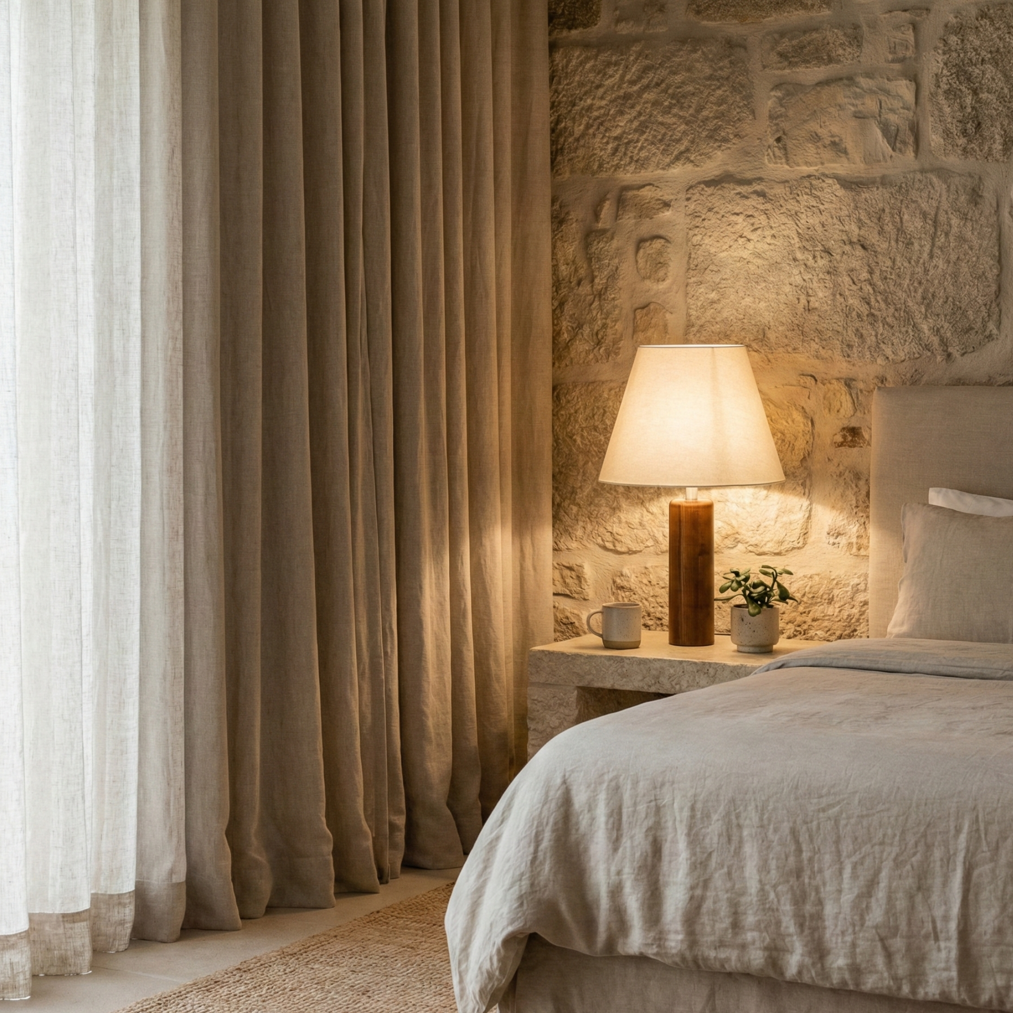 Lampe à Poser Artisanale en Bois Noble – Design Naturel & Épuré Tunisie