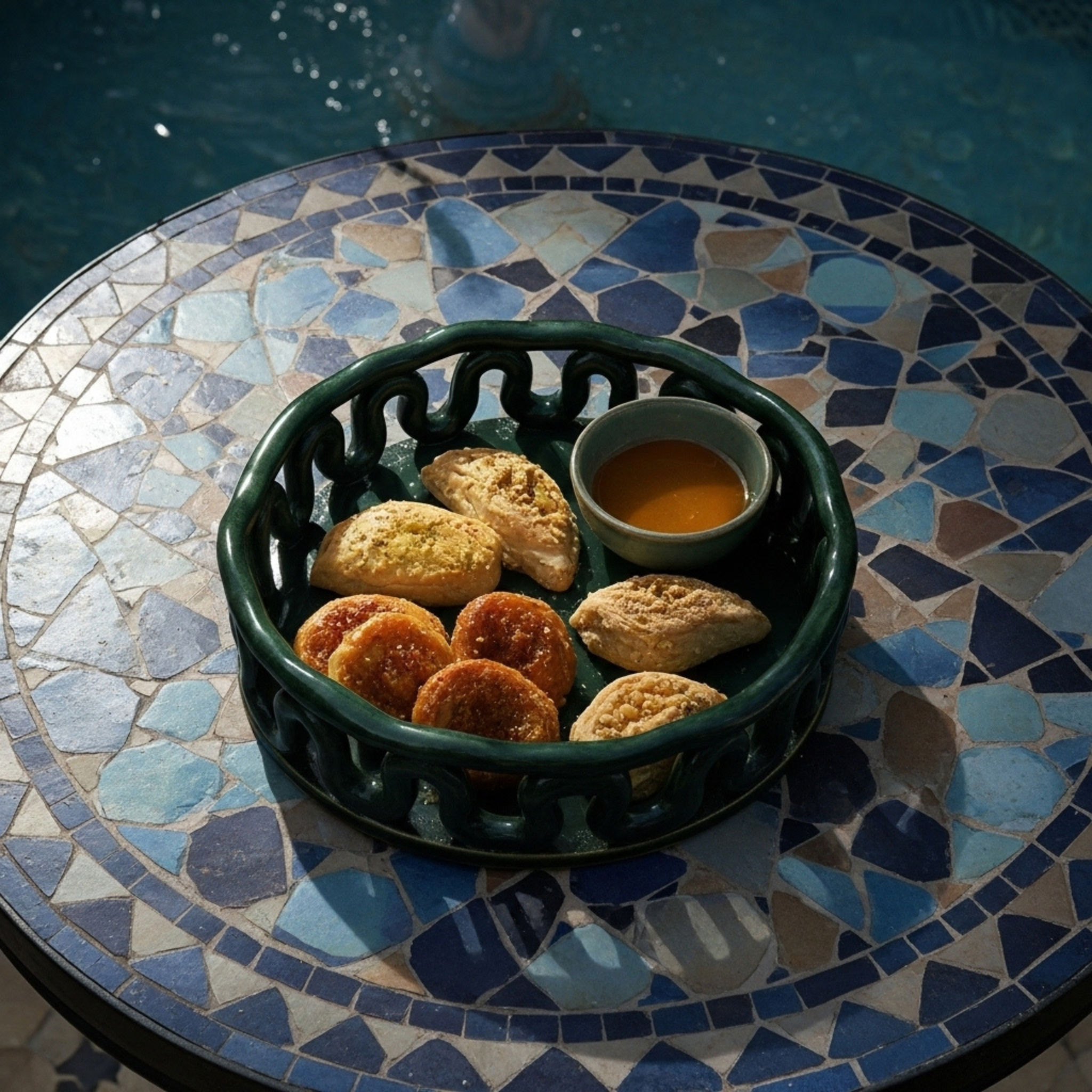 Plateau en céramique Handmade – Rond ajouré, multi-usage