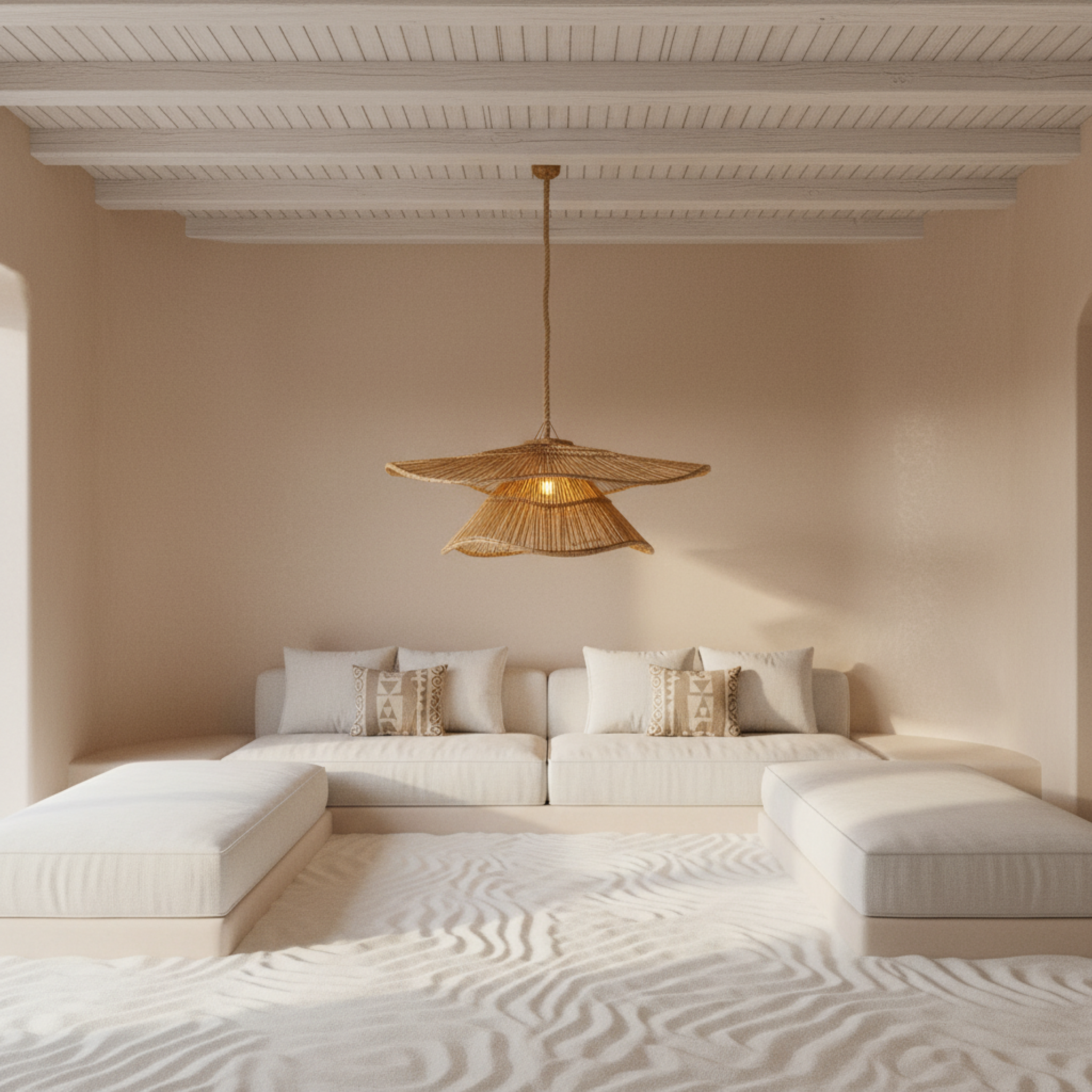 Suspension Chapeau Fibres de Palmier Artisanale Fait Main | Fiolla Home