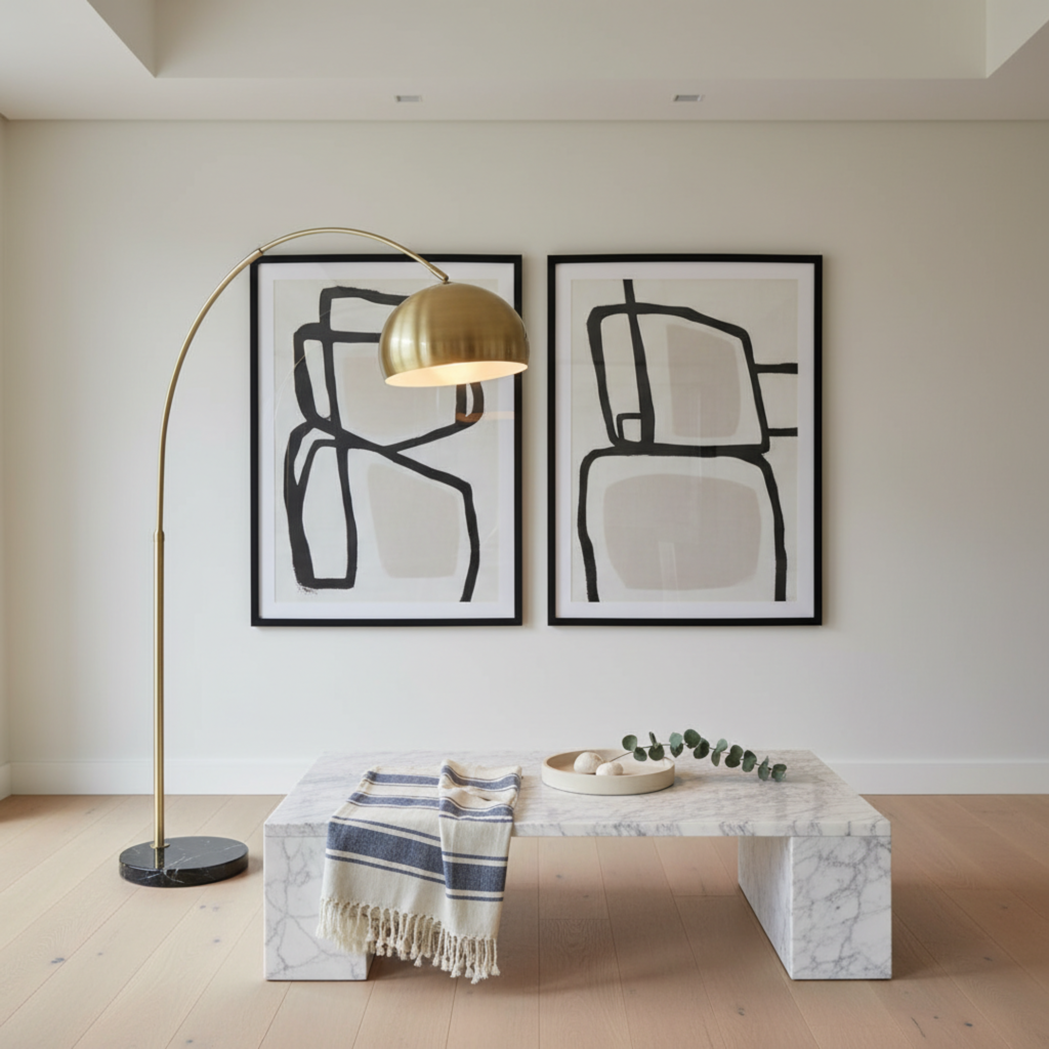 Lampadaire Arc Bronze Premium – Design Luxe & Élégance Tunisie