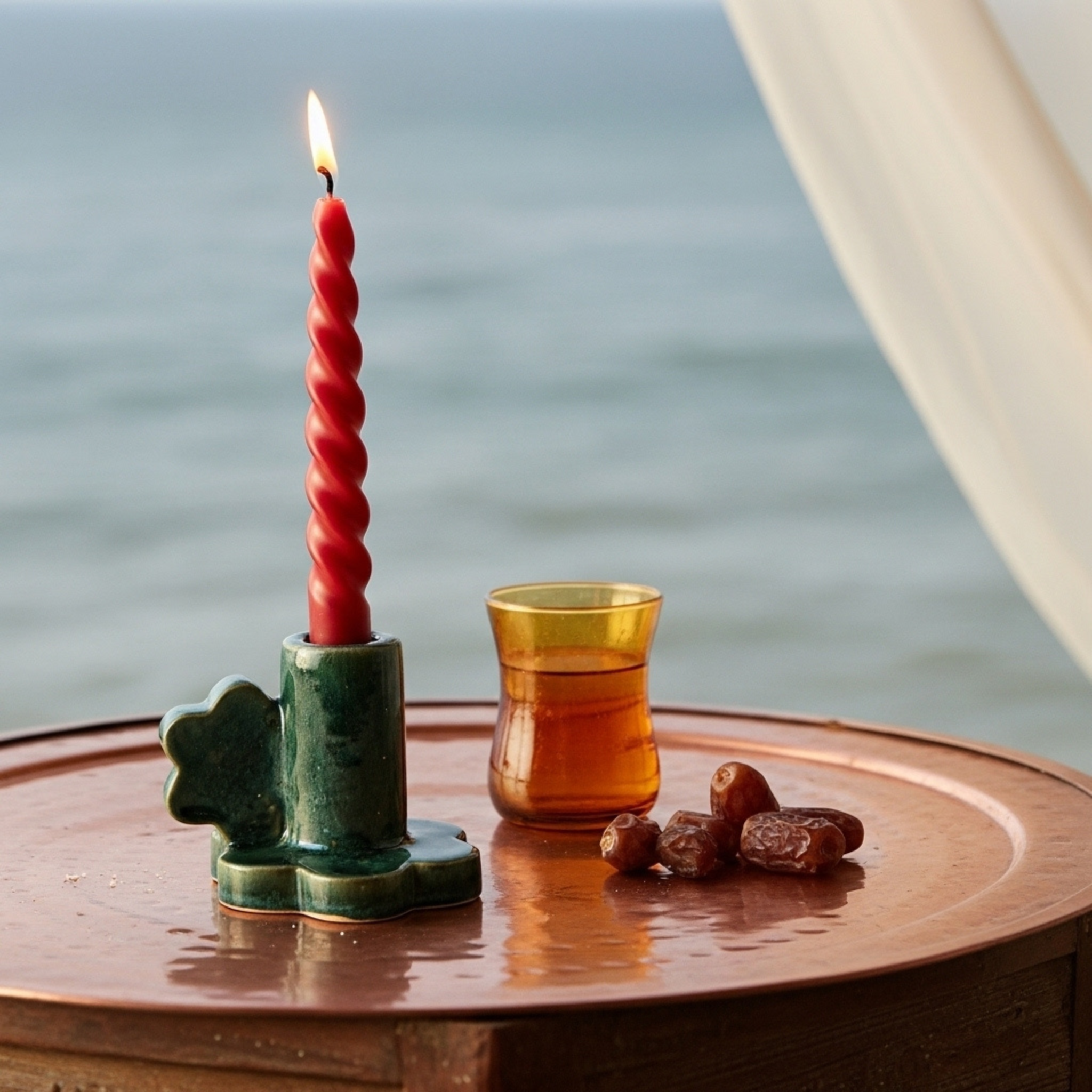 Bougeoir Cactus en Céramique – Déco Tunisienne