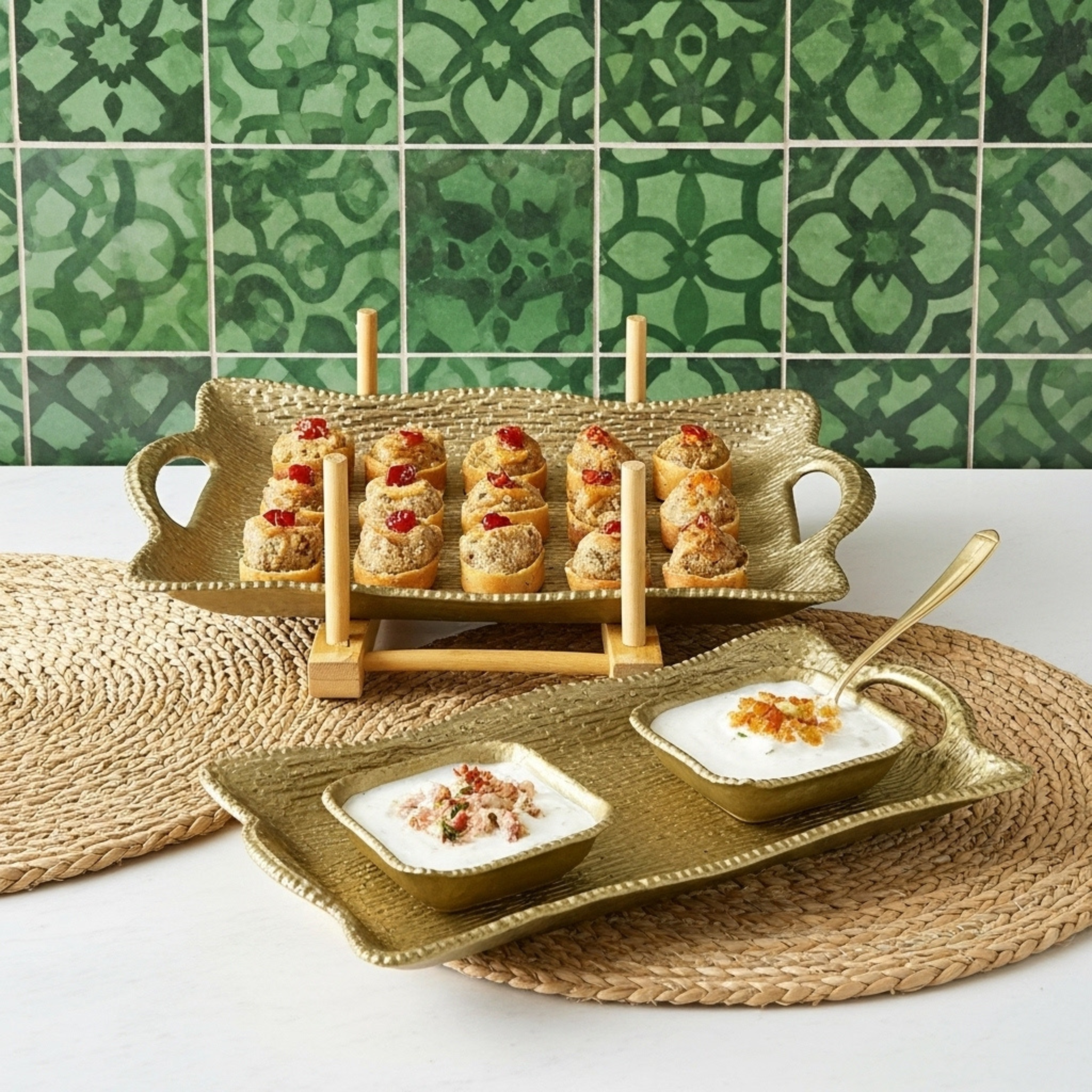 Set de 2 Plateaux en Cuivre Indien Luxe | Fiolla Home