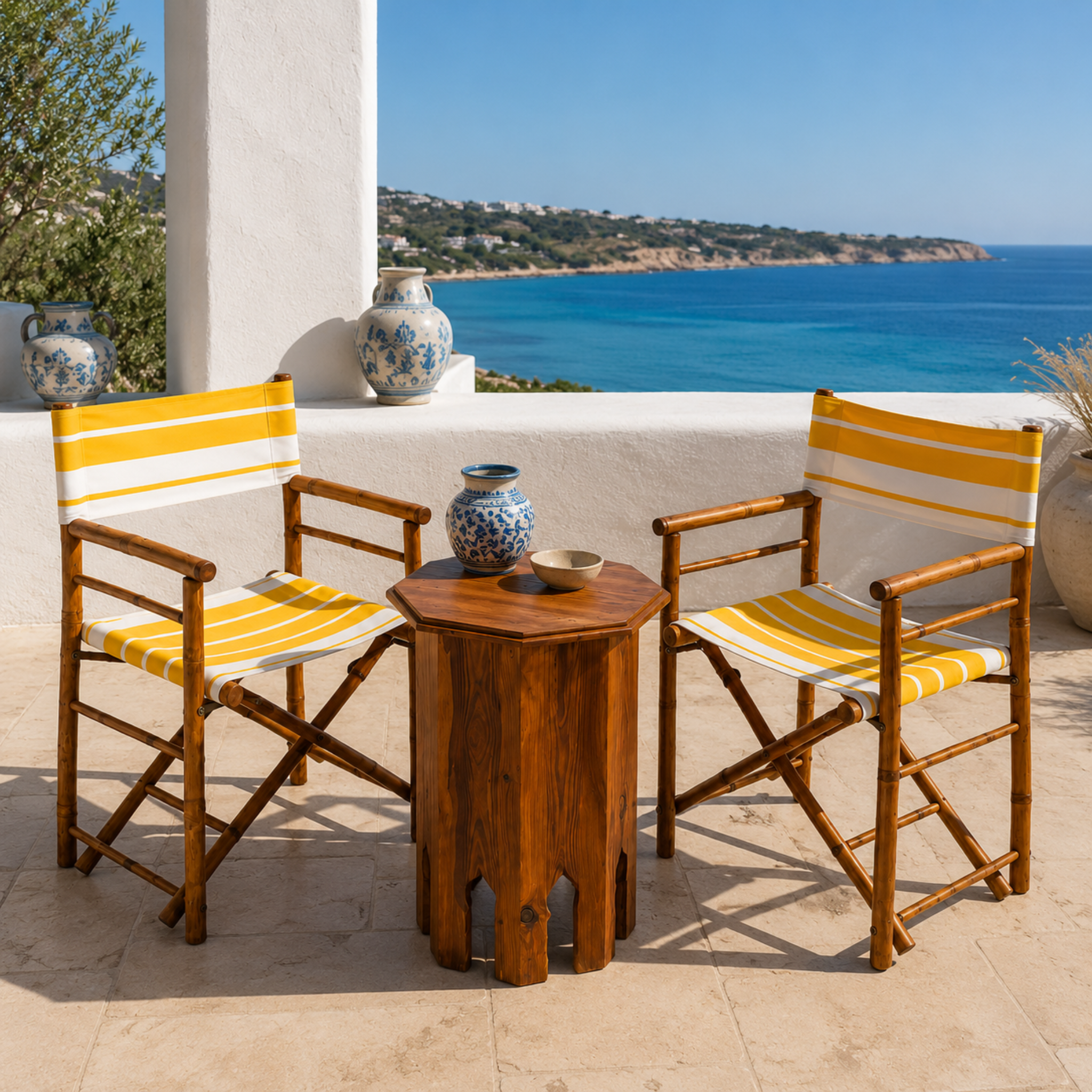 CHAISES ET TABLE BOIS DE PALMIER