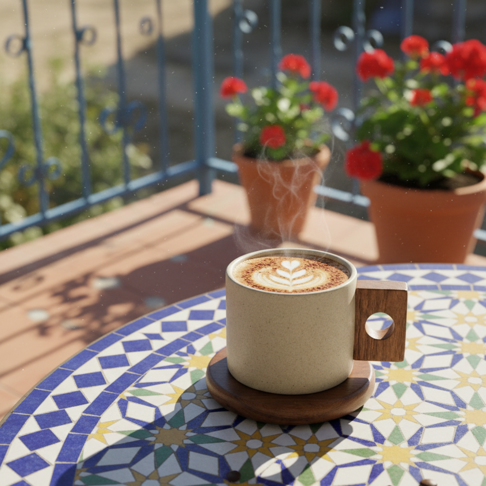 Mug Design Minimaliste en Céramique avec Anse Bois – Style Premium Tunisie