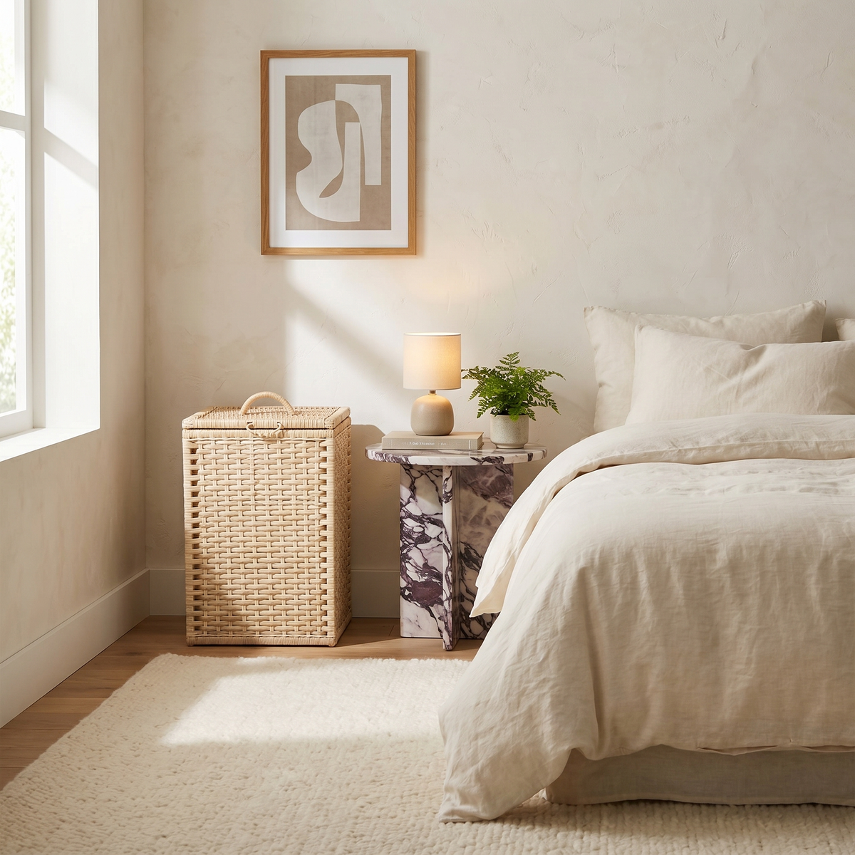 Panier à Linge Rotin Tunisie | Coffre Tressé avec Couvercle | Fiolla Home