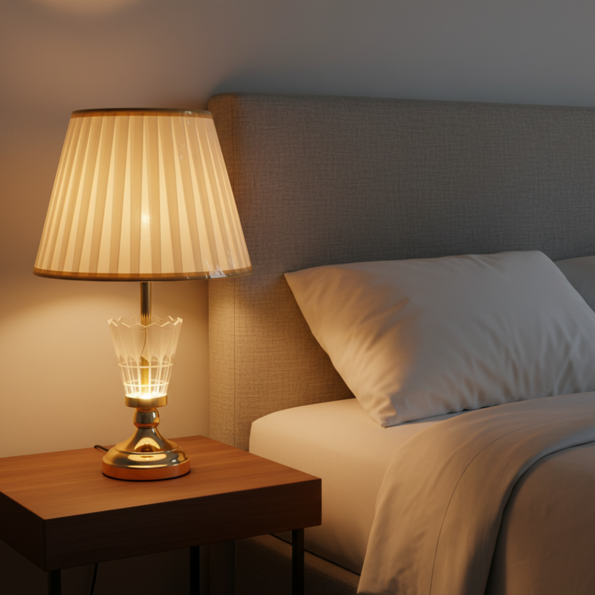 Veilleuse Dorée Élégante – Lampe de Chevet Design pour Chambre à Coucher Tunisie