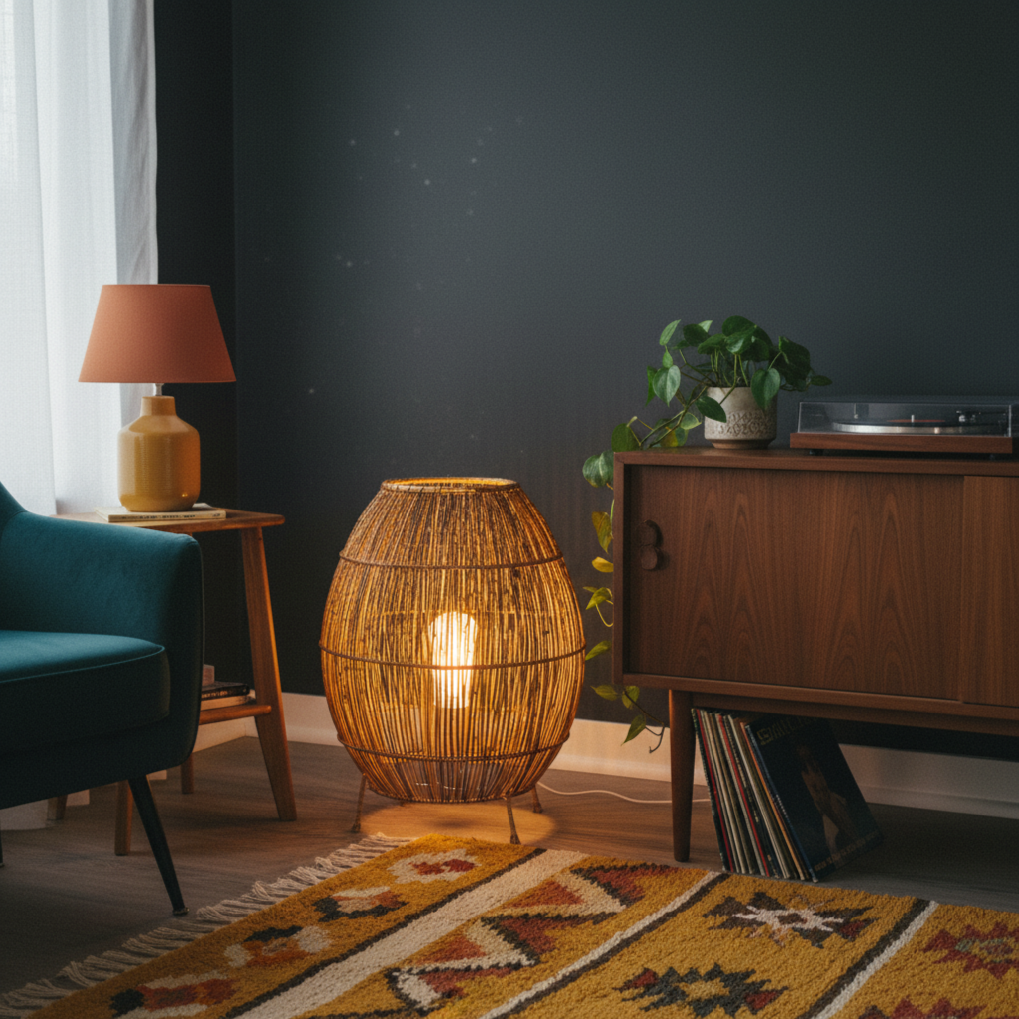 Lampe à Poser Fibres de Palmier Artisanale Fait Main | Fiolla Home