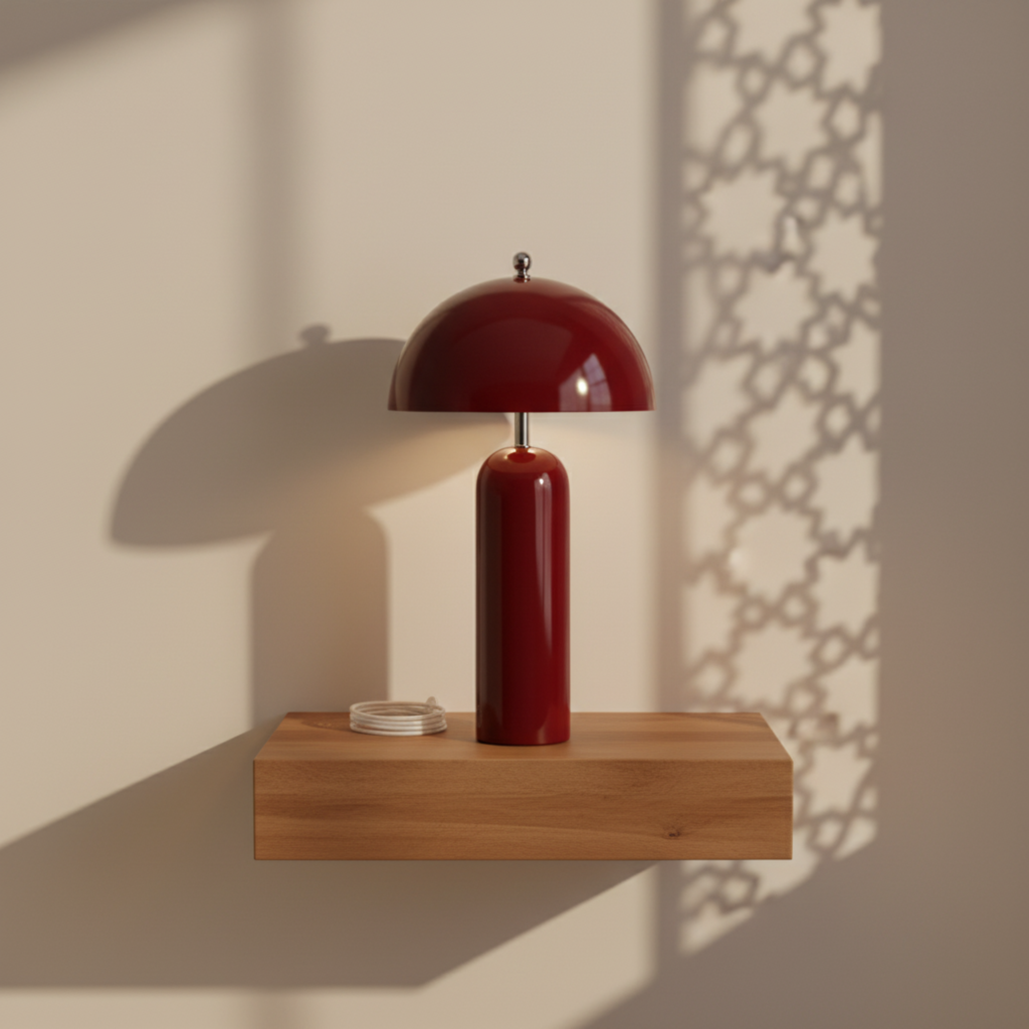 Lampe à Poser Champignon Rouge – Design Rétro Chic & Tendance