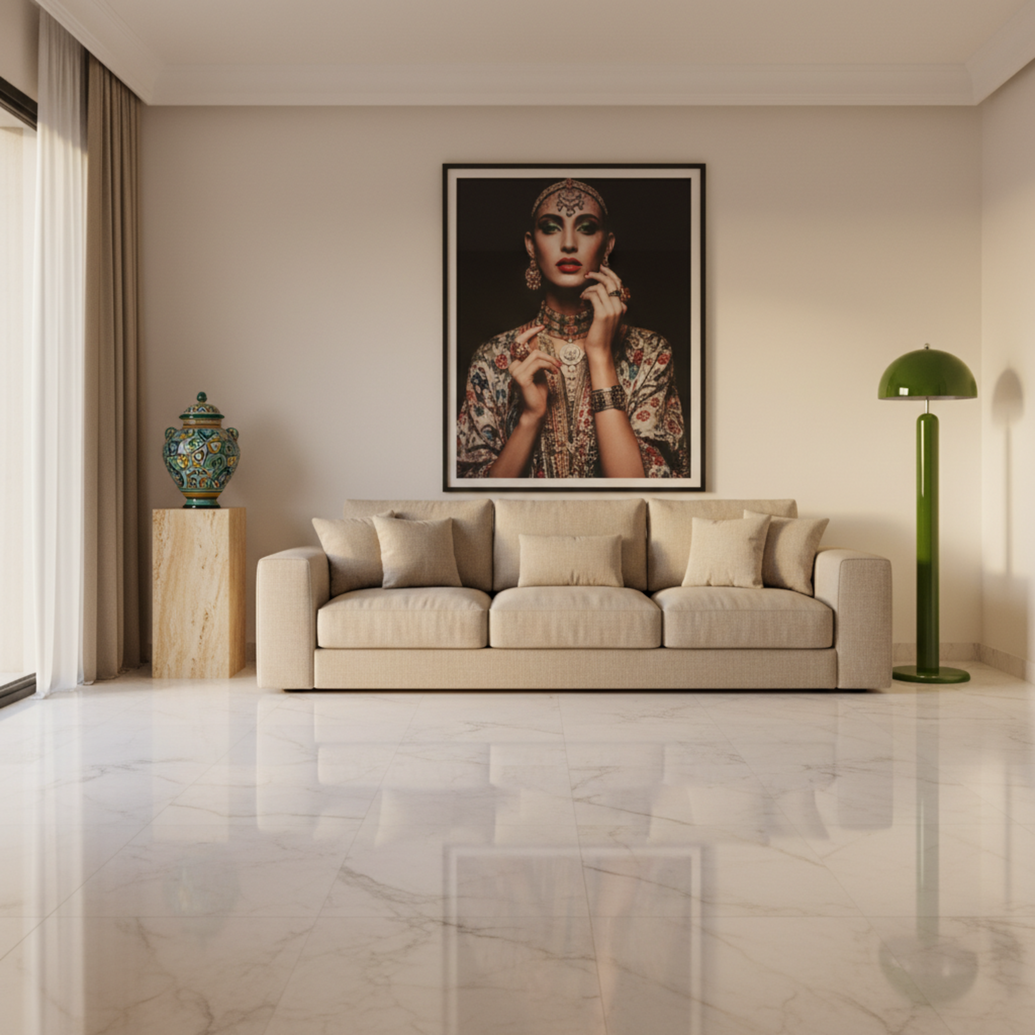 Lampadaire Design Vert Pop – Pièce Avant-Gardiste Tunisie