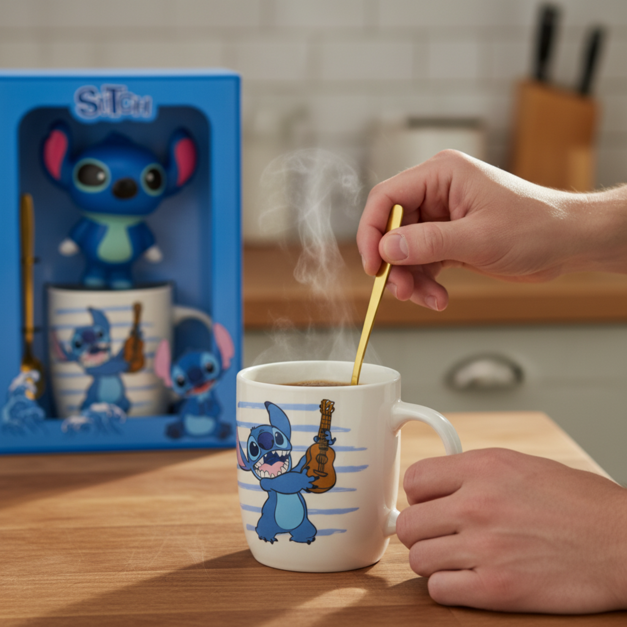 Coffret Cadeau Mug Stitch + Figurine Squishy et Cuillère – Disney