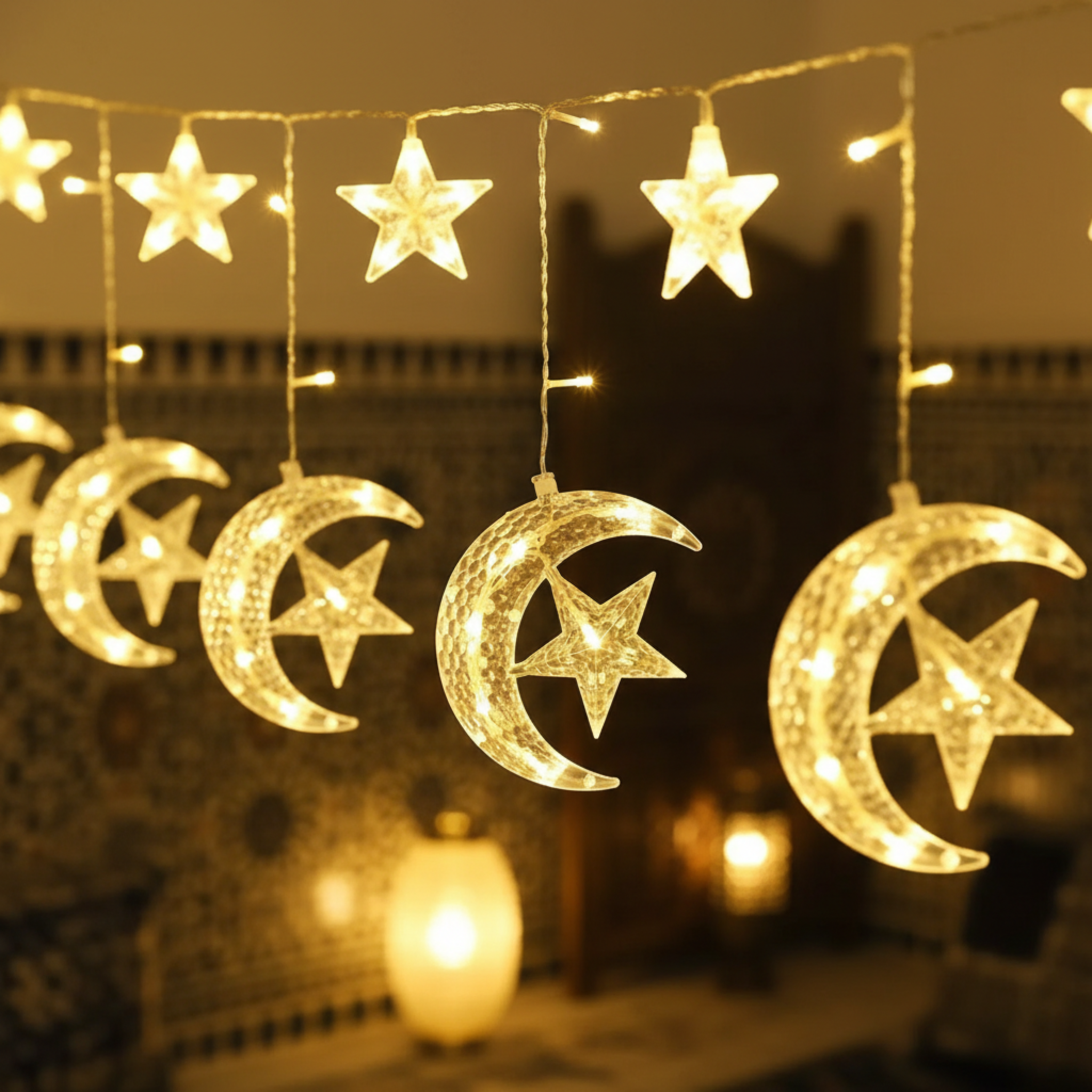 Guirlande LED Tunisie | Étoile et Lune Décorative | Fiolla Home