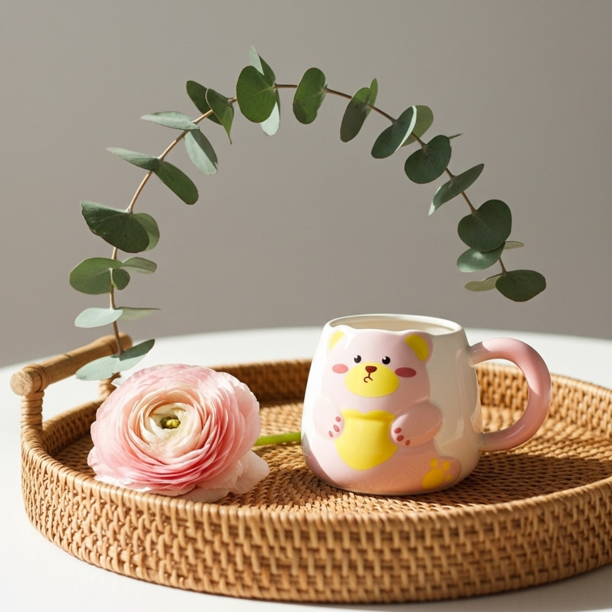 Mug Ourson Rose en Céramique – Anse Confort | Fiolla Home