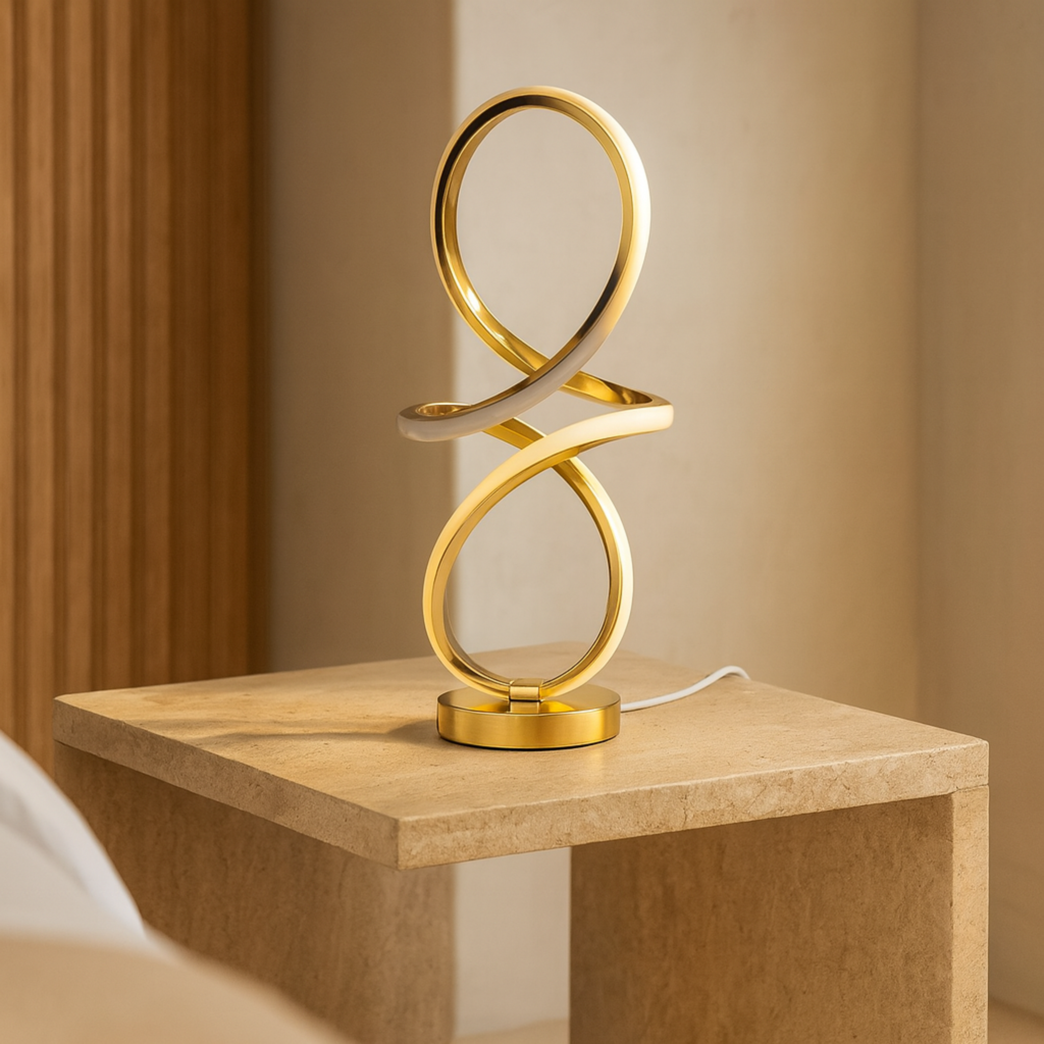 Lampe LED Design Dorée Moderne – Éclairage Décoratif