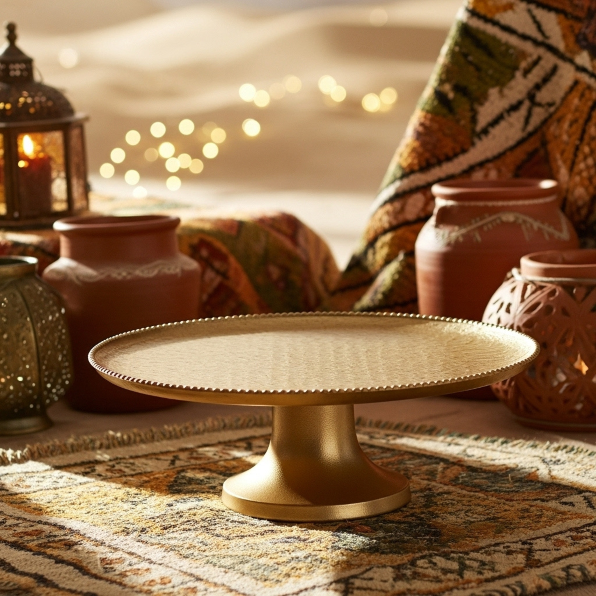 Plateau à gâteau en cuivre indien – Taille moyenne | Fiolla Home