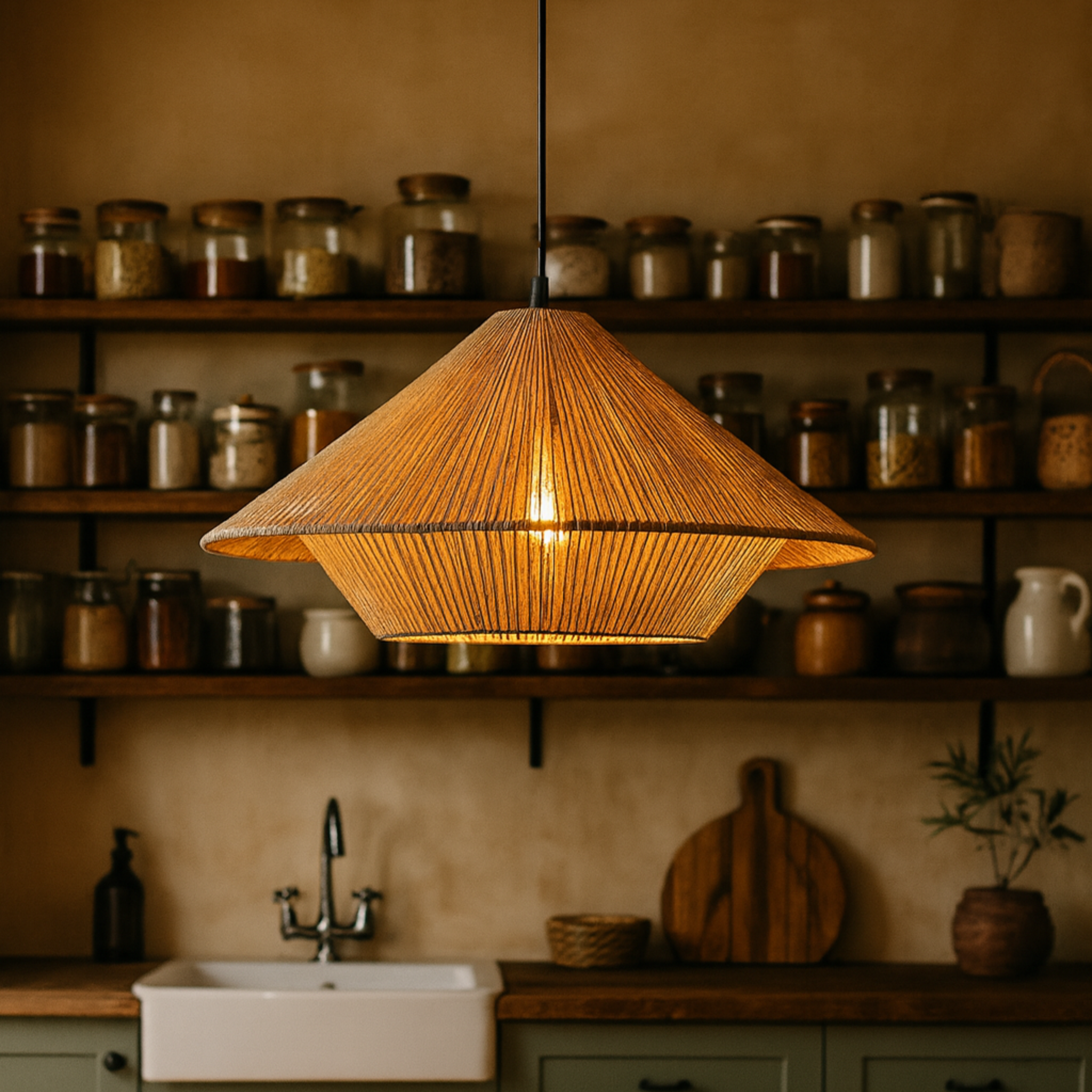 Suspension Design en Jute Tressé | Style Bohème | Tunisie