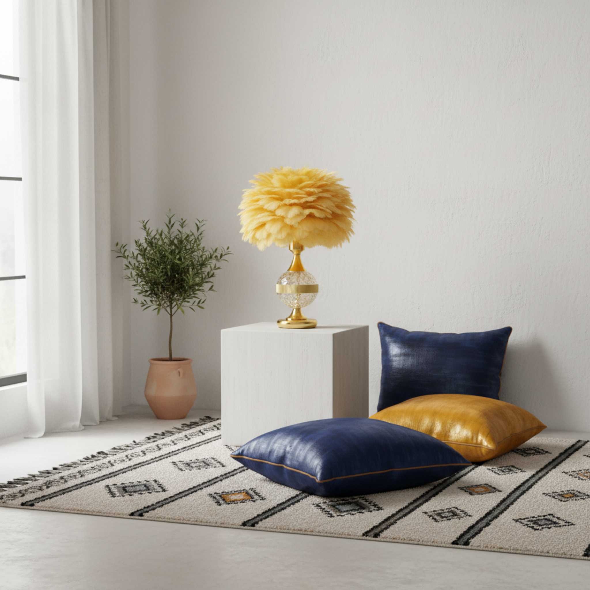 Veilleuse à Plumes Design – Élégance Bohème Chic Tunisie