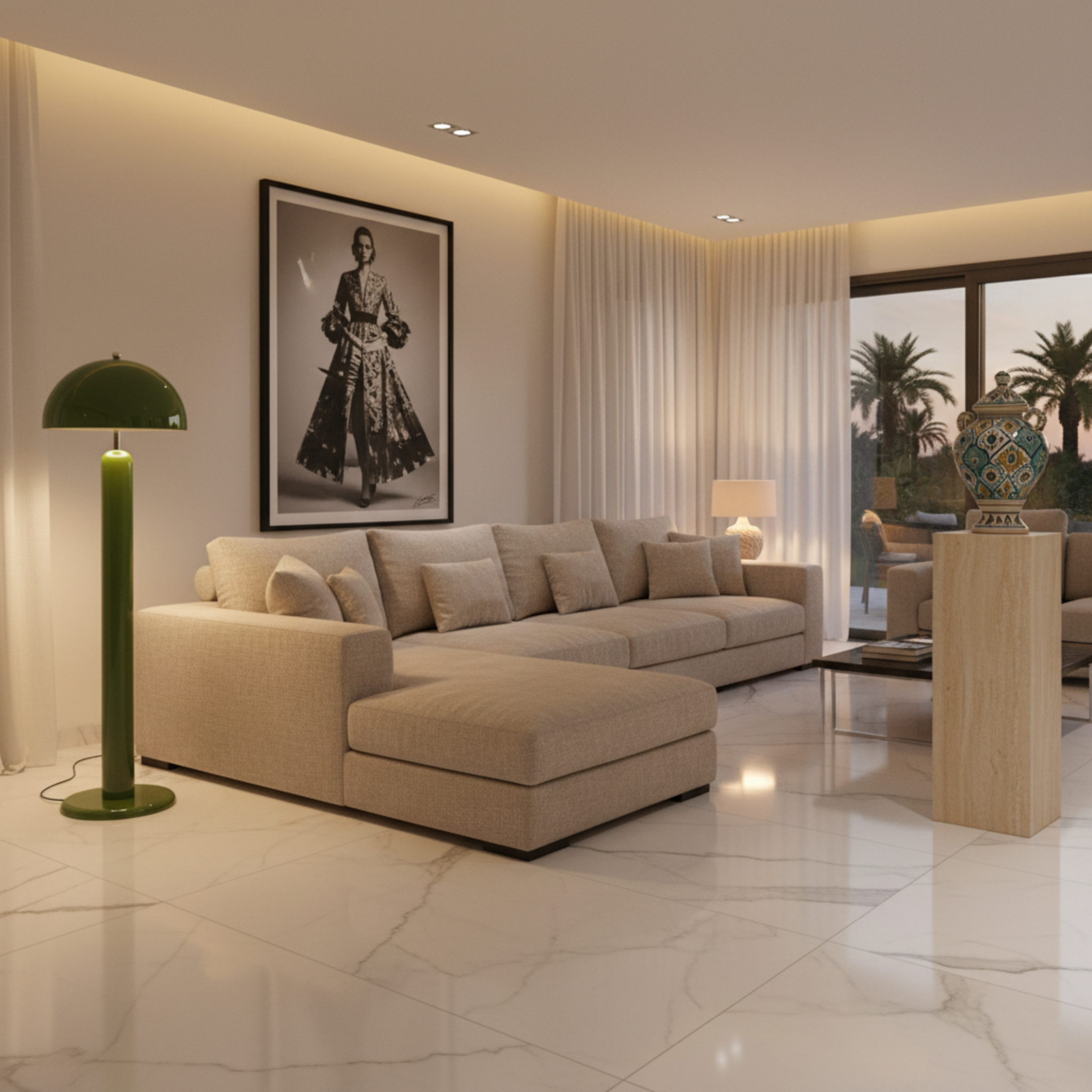 Lampadaire Design Vert Pop – Pièce Avant-Gardiste Tunisie