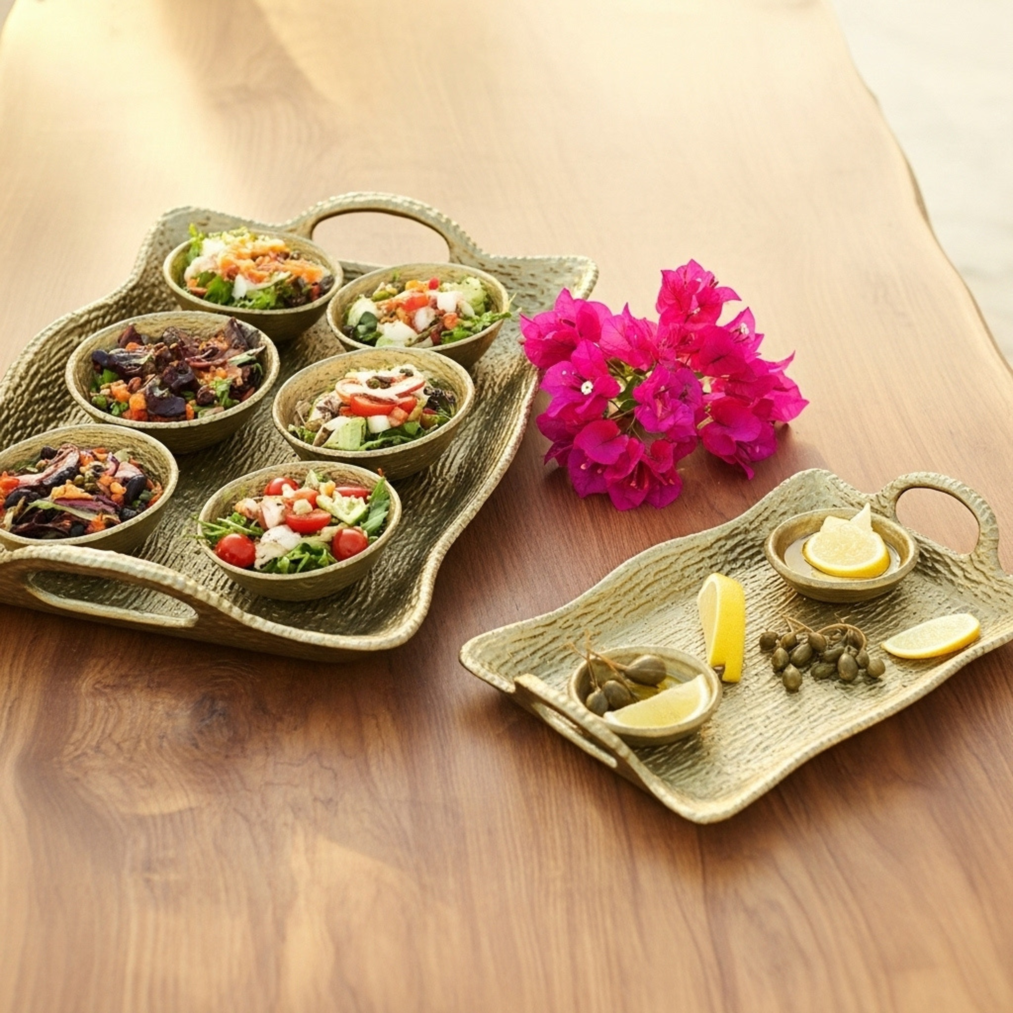 Set de 2 Plateaux en Cuivre Indien Luxe | Fiolla Home