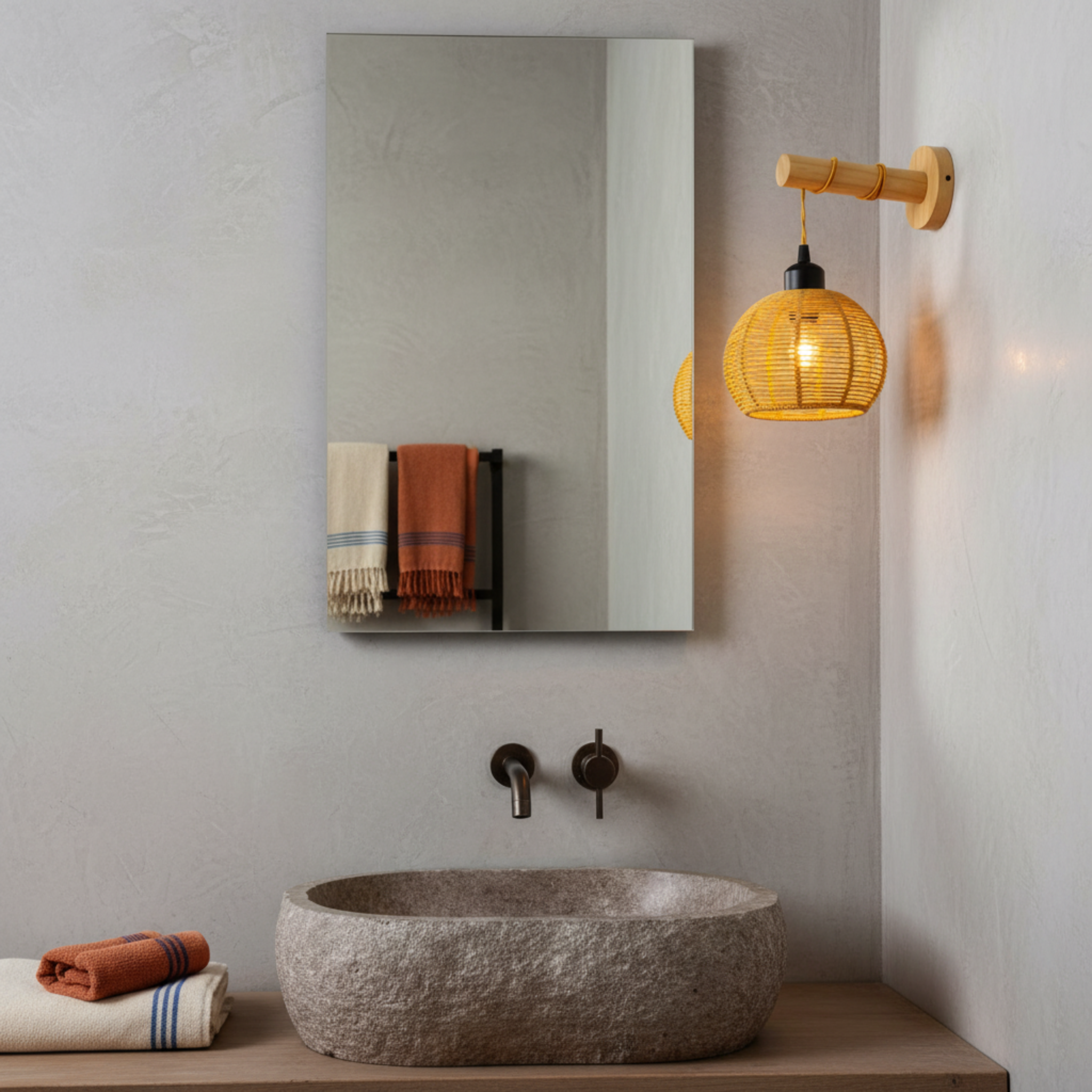 Applique Murale "Nasma" – Baladeuse Design en Bois et Jute Tressé