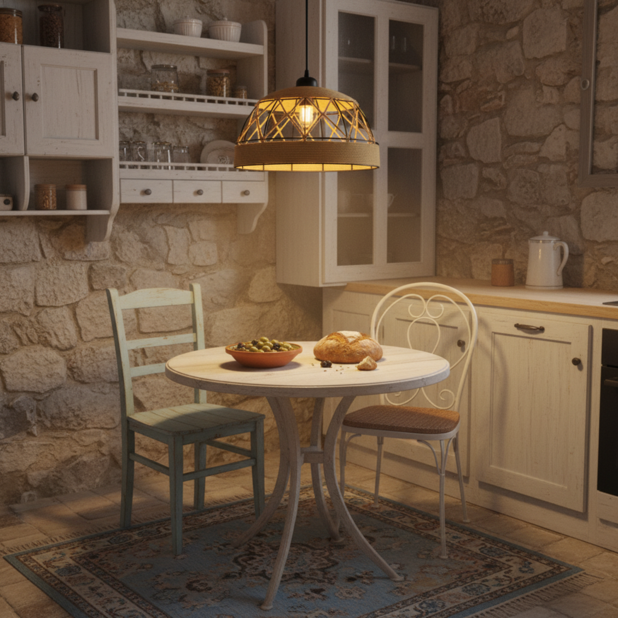 Suspension "Atlas" Géométrique – Lustre en Jute Tressé et Métal Noir