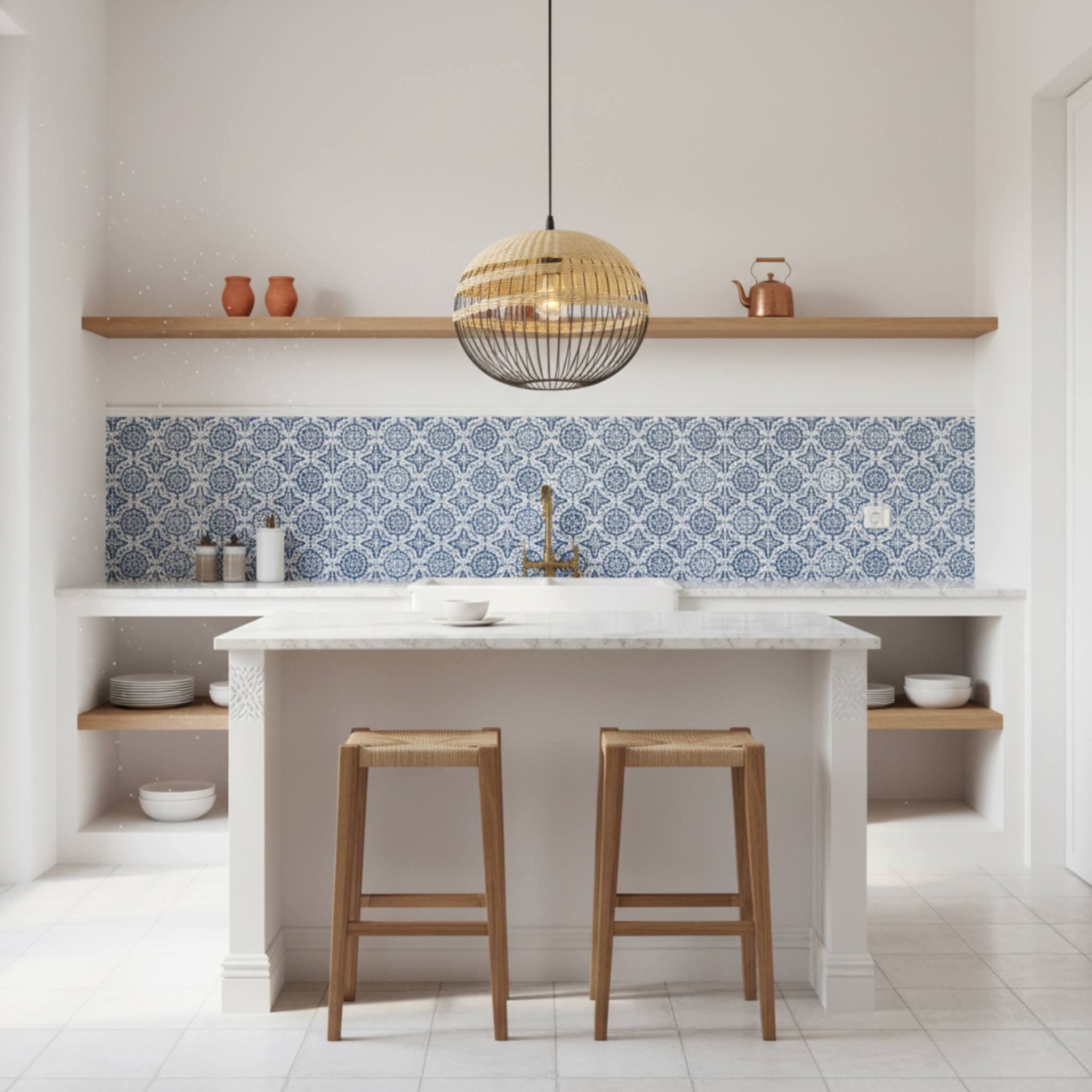 Suspension Sphérique Fibres Végétales & Métal | Design Bohème Chic | Tunisie