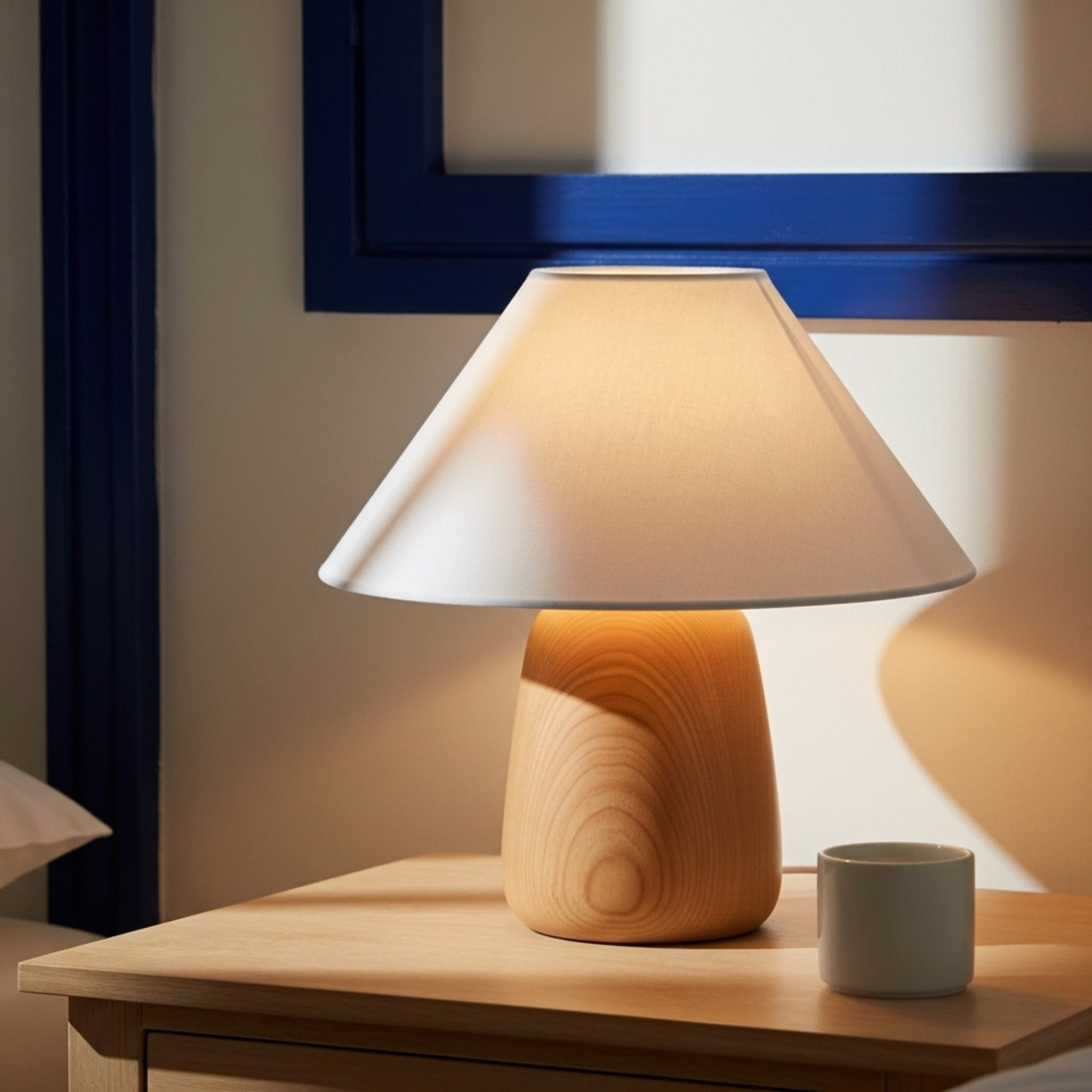Veilleuse en Bois Artisanale – Lampe de Chevet Design Tunisie