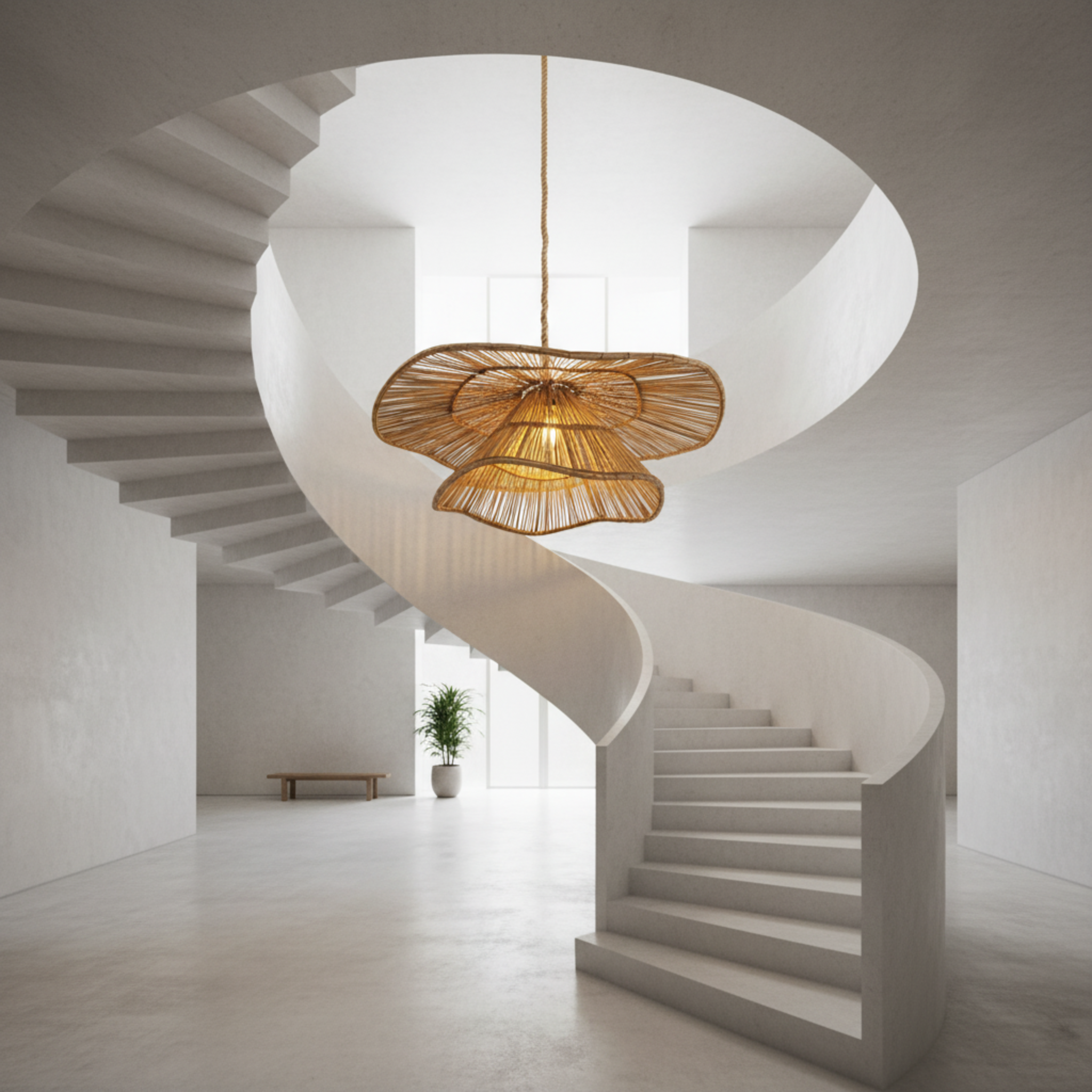 Suspension Chapeau Fibres de Palmier Artisanale Fait Main | Fiolla Home