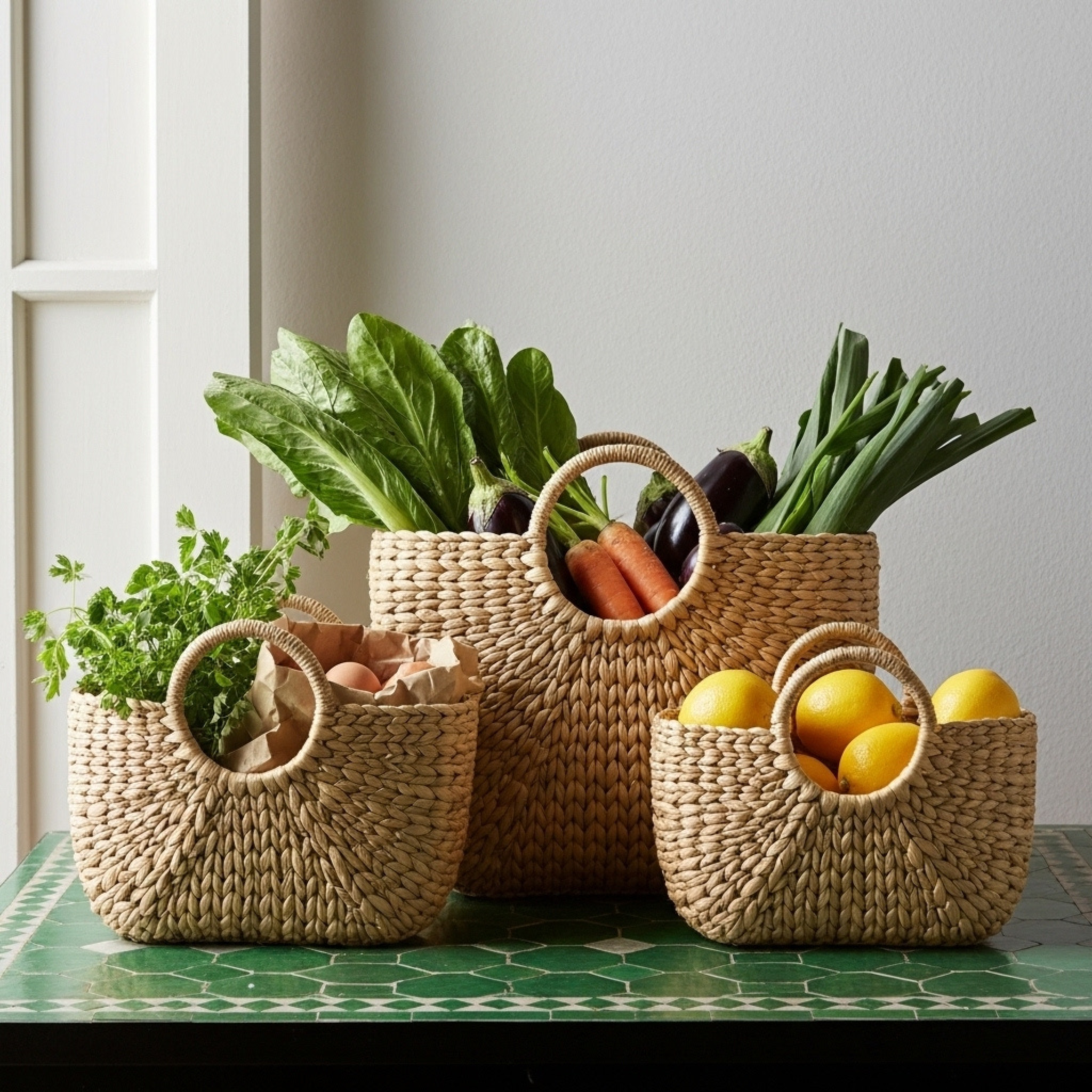 Trio de Paniers Tressés – Série de 3, Déco & Rangement