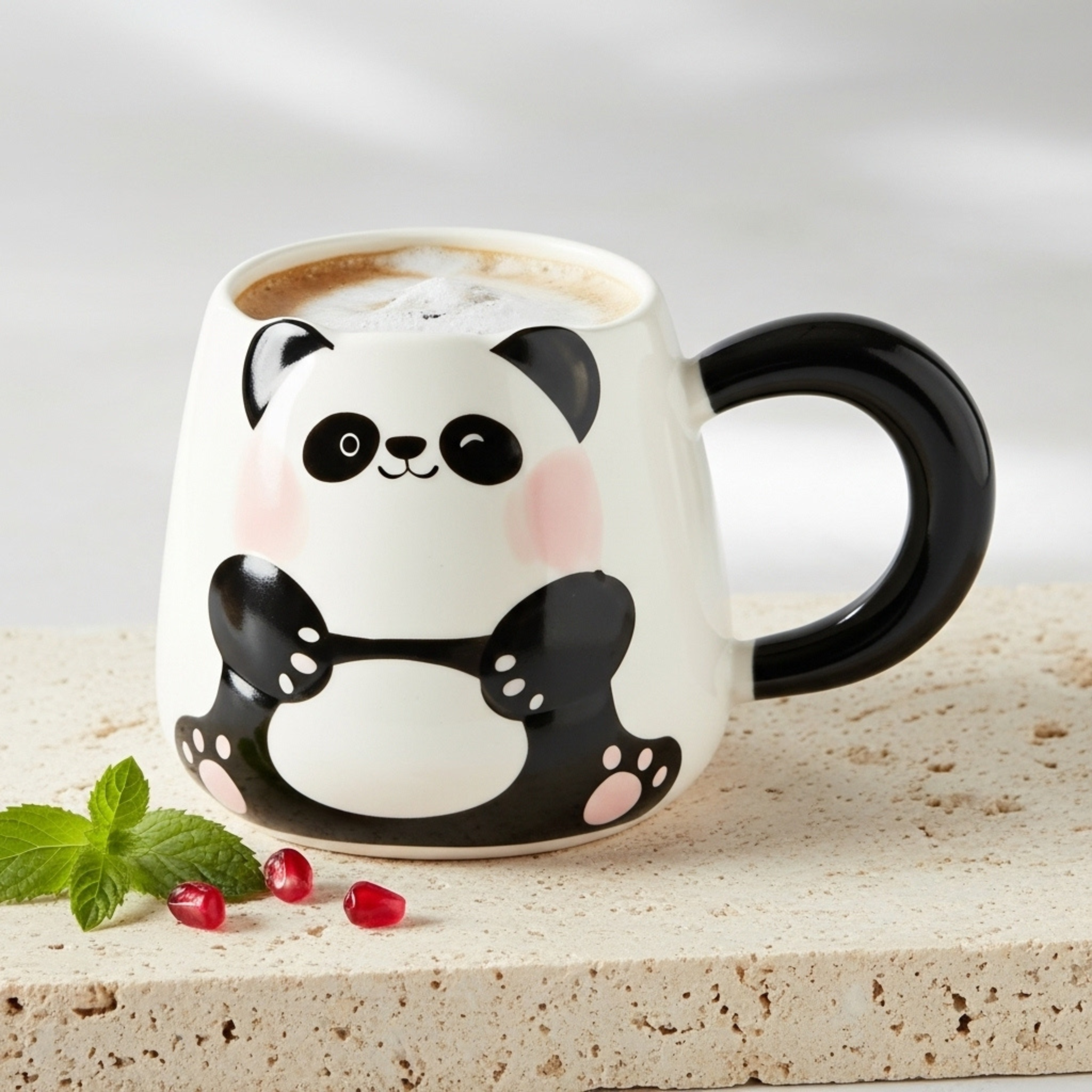 Mug Panda en Céramique – Anse Noire Confort | Fiolla Home