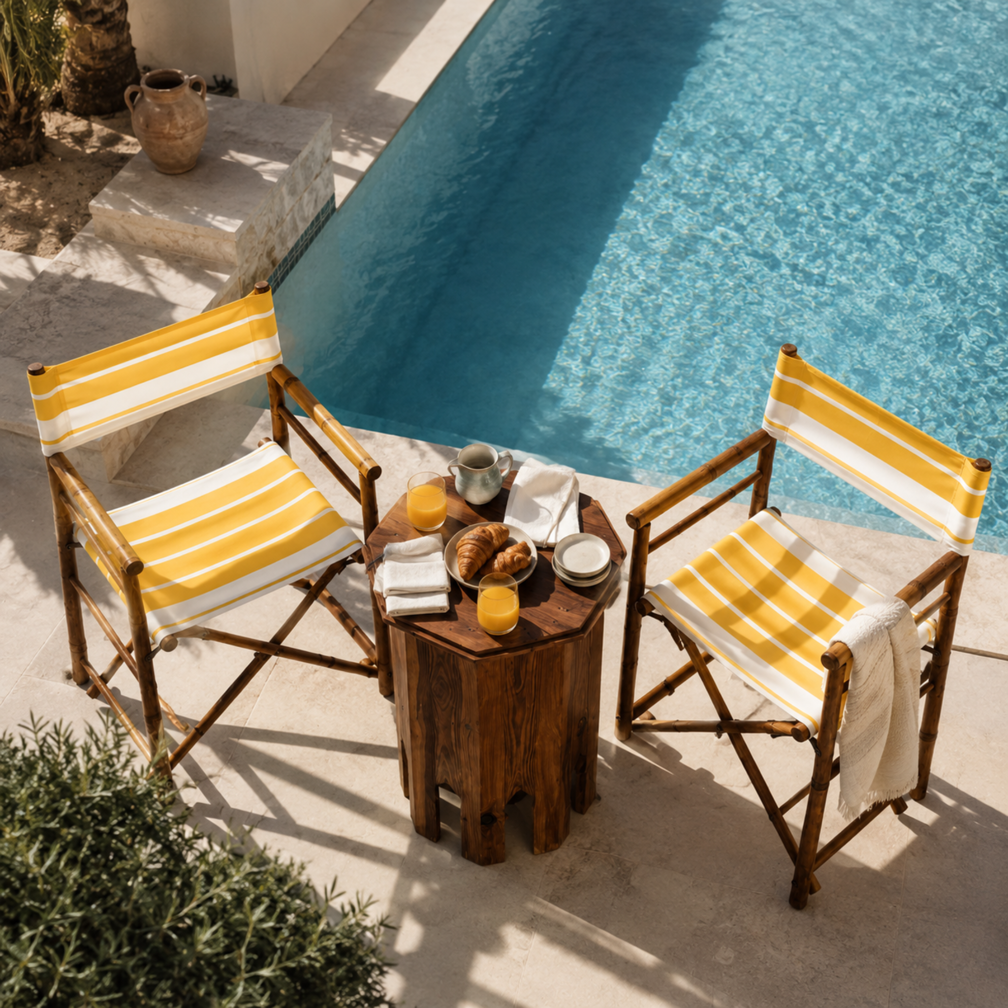 CHAISES ET TABLE BOIS DE PALMIER