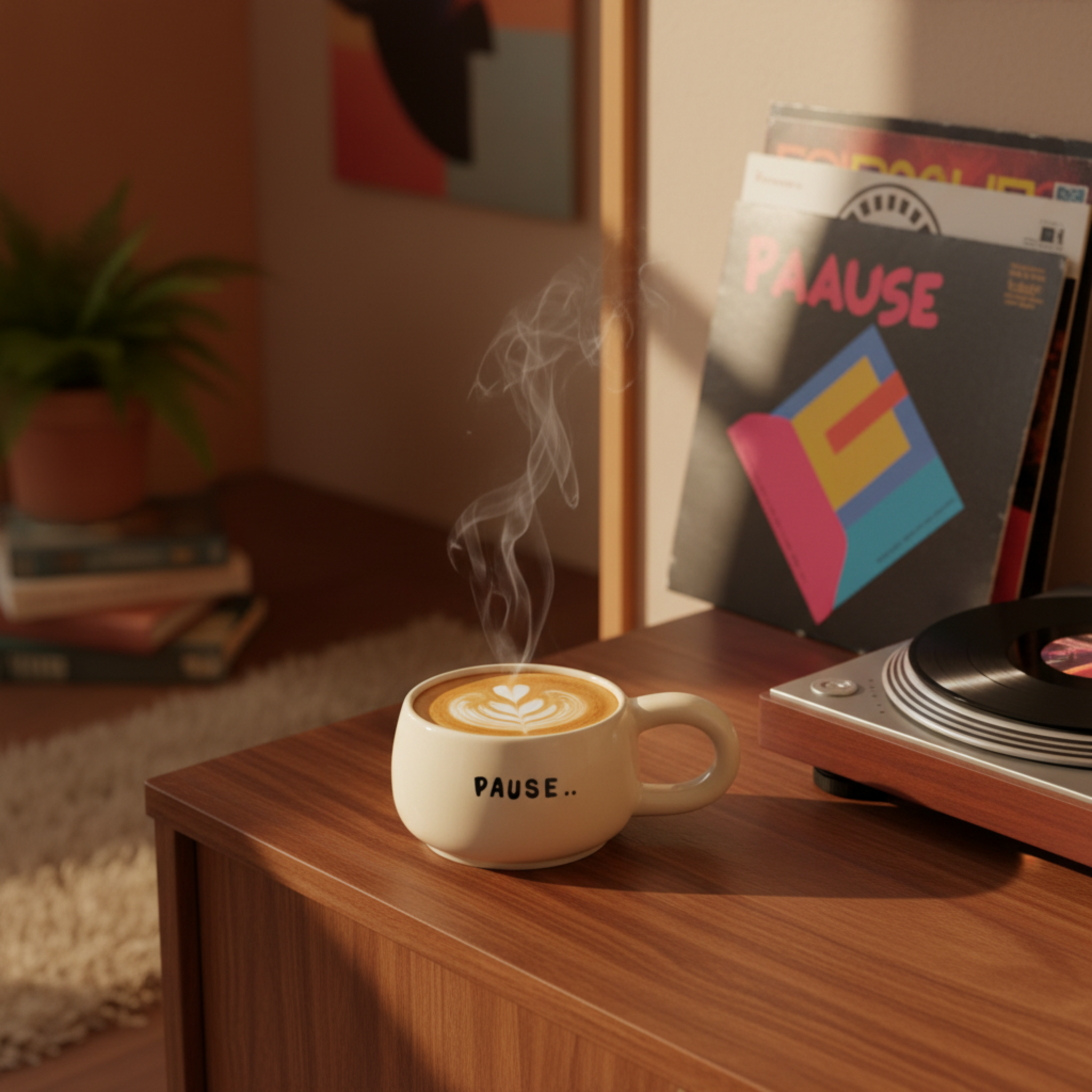 Mug "Pause" en Céramique — Tasse à Café Design & Cozy Tunisie