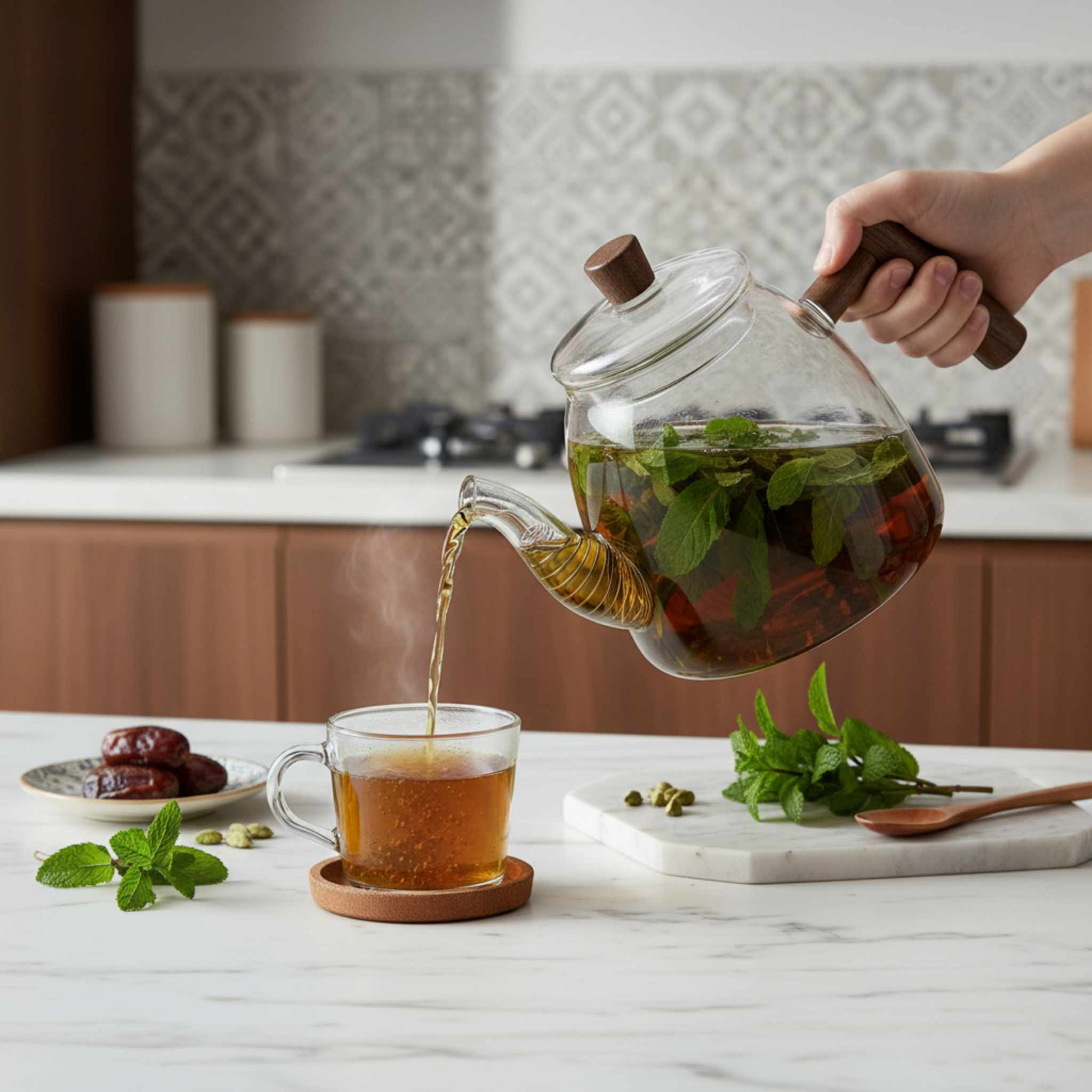 Théière Design en Verre & Bois – Élégance pour vos Infusions