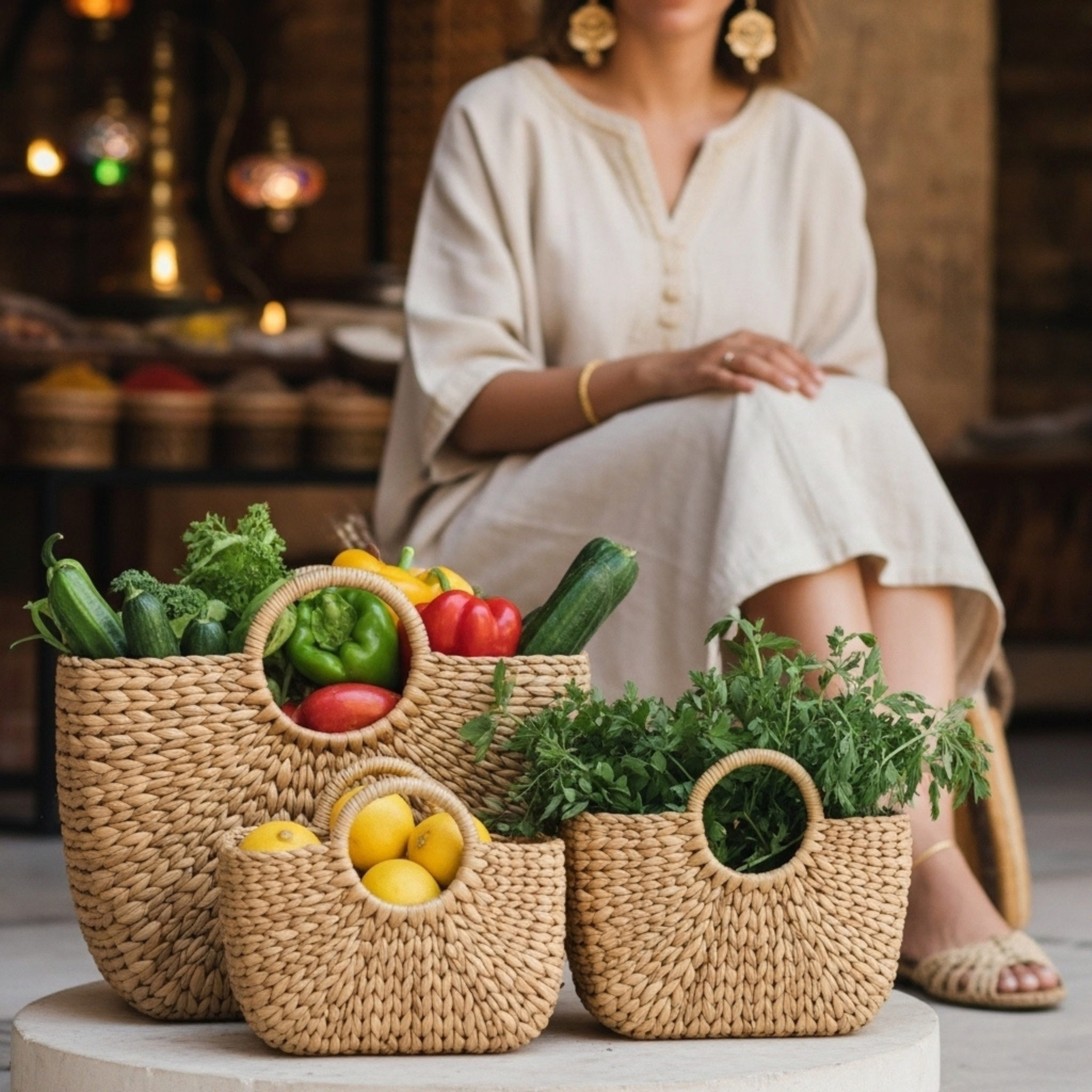 Trio de Paniers Tressés – Série de 3, Déco & Rangement