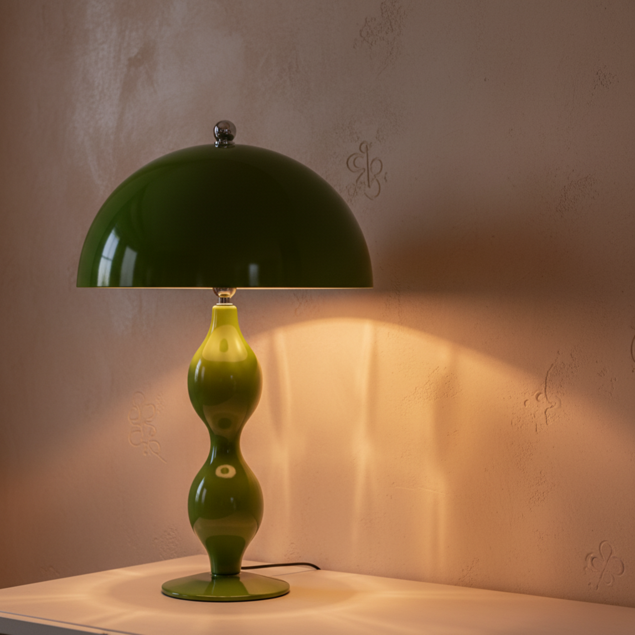 Lampe de Table Design Rétro Verte – Style Vintage & Élégance Intemporelle