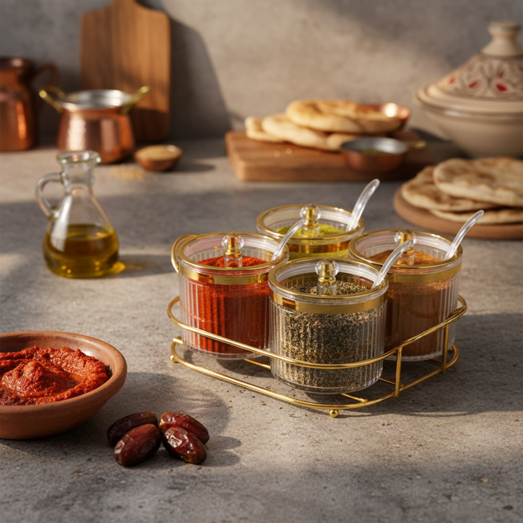 Porte-Épices ou Porte-Fruits Secs avec Support - Organisation Pratique et Élégante | Fiolla Home