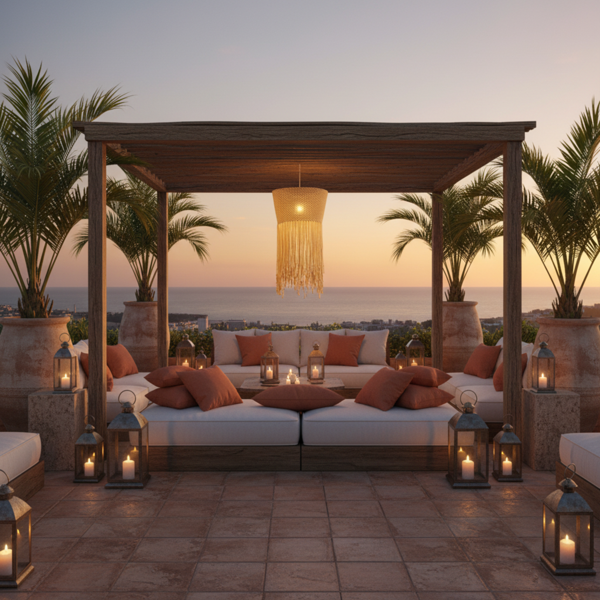 Suspension Macramé Coton Franges | Design Bohème Chic | Tunisie