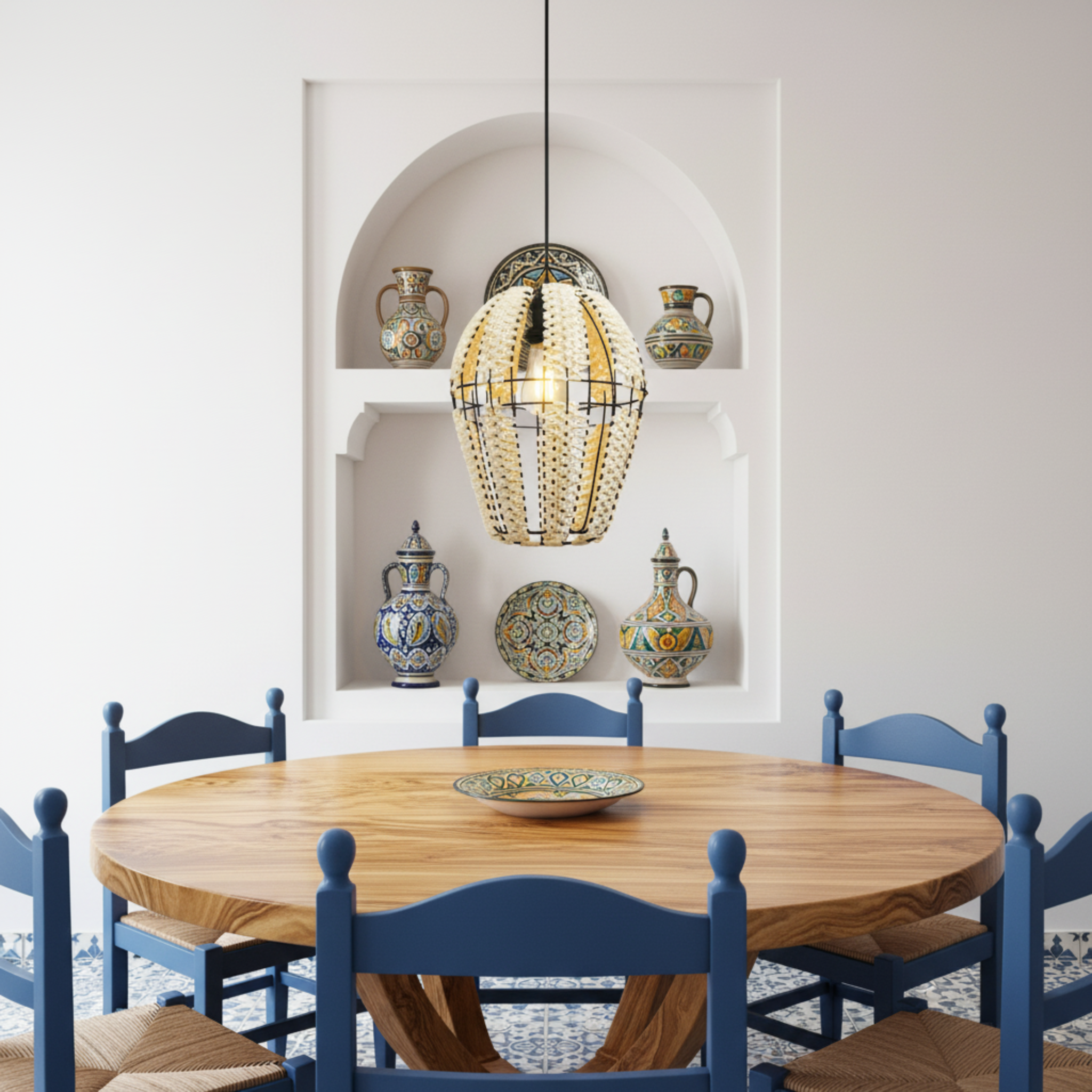 Suspension Corbeille "Vent du Sud" | Fibres Végétales & Métal | Tunisie