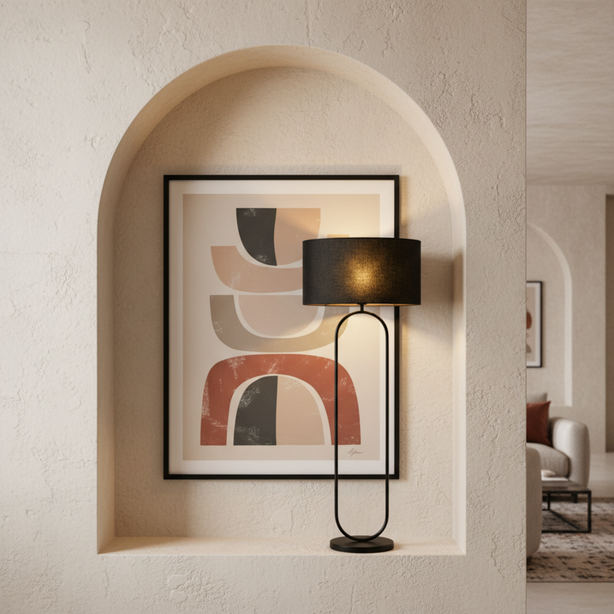 Lampadaire sur Pied INFINITY Métal Noir Design | Fiolla Home Tunisie