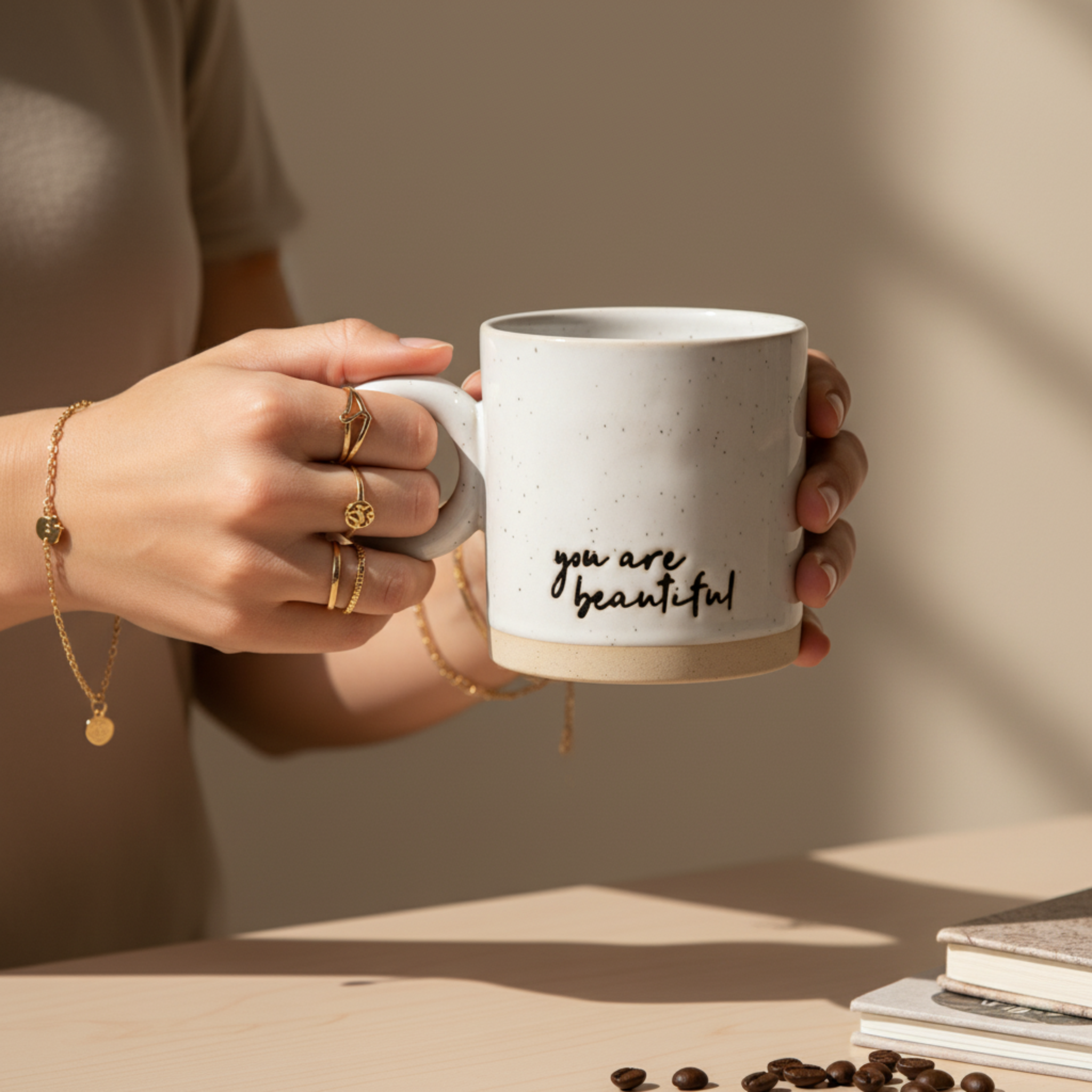 Mug Céramique "You Are Beautiful" – Tasse Design & Tendance
