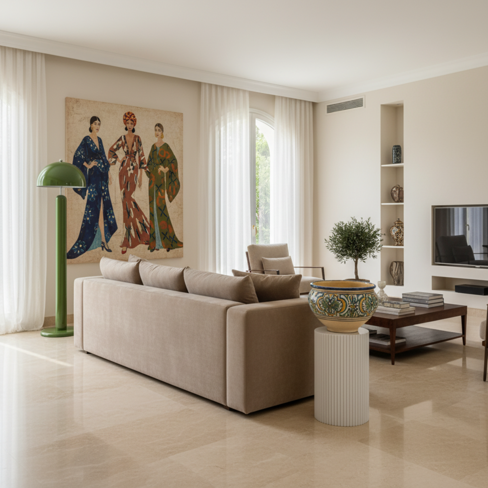 Lampadaire Design Vert Pop – Pièce Avant-Gardiste Tunisie