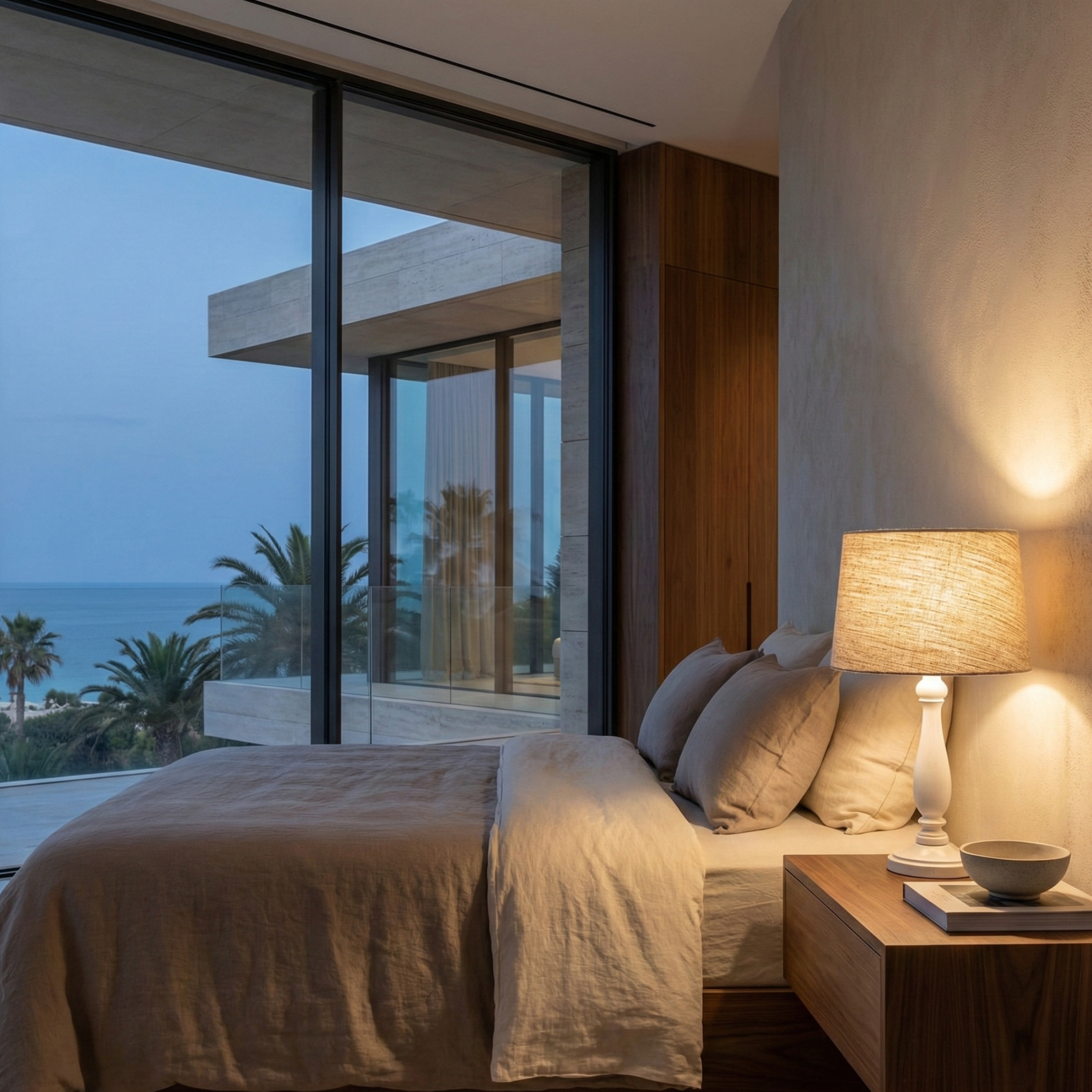 Lampe de Table Artisanale en Bois Tourné & Lin – Design Chic Tunisie