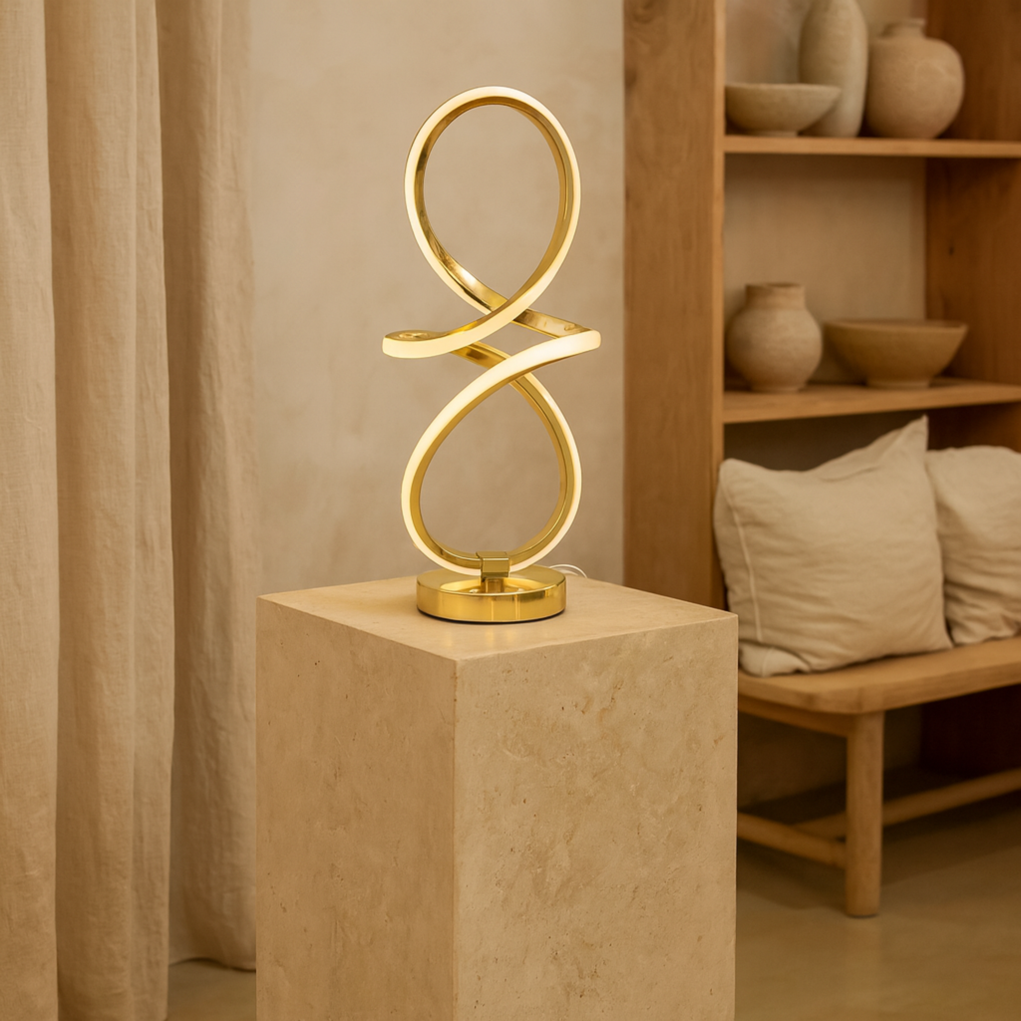 Lampe LED Design Dorée Moderne – Éclairage Décoratif