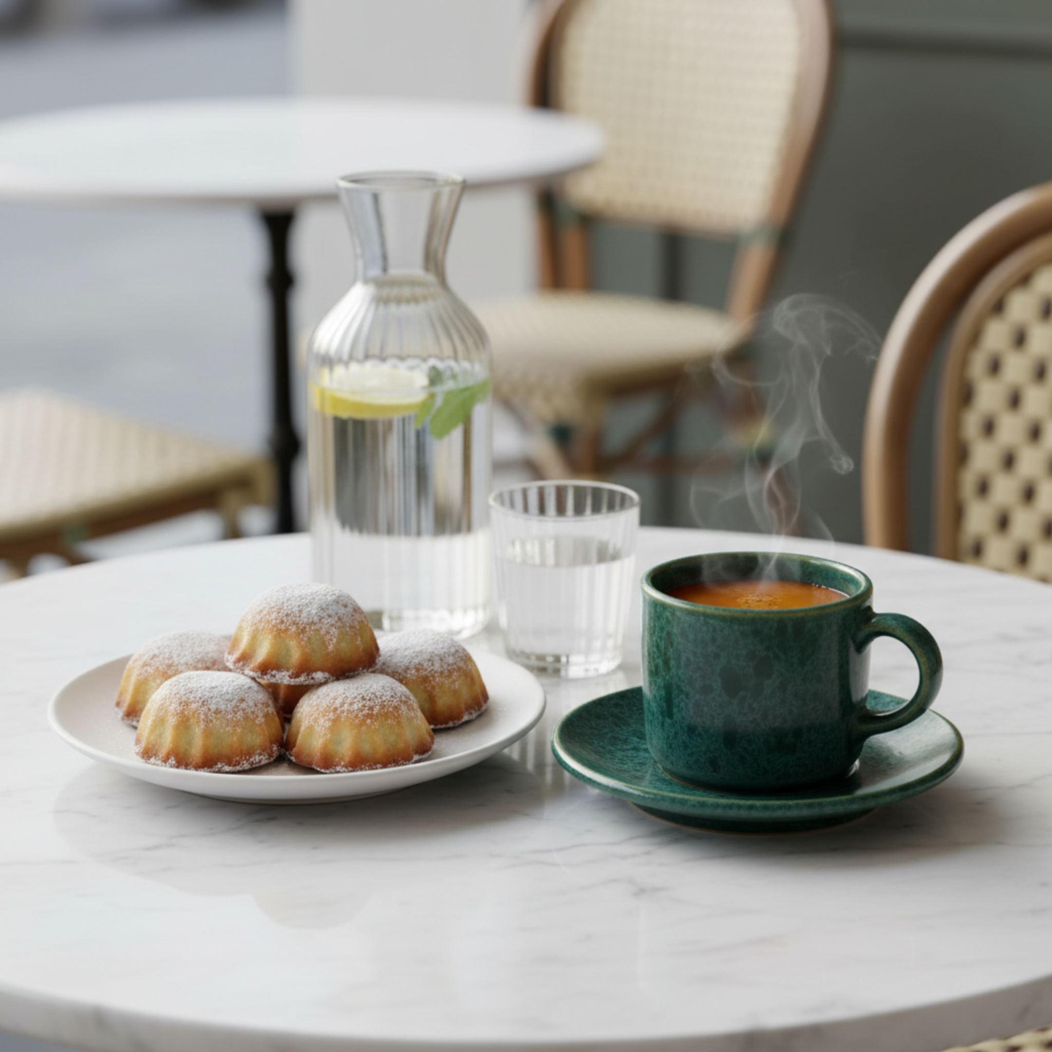 Tasse Espresso en Céramique Émeraude avec Soucoupe – Style Tunisien