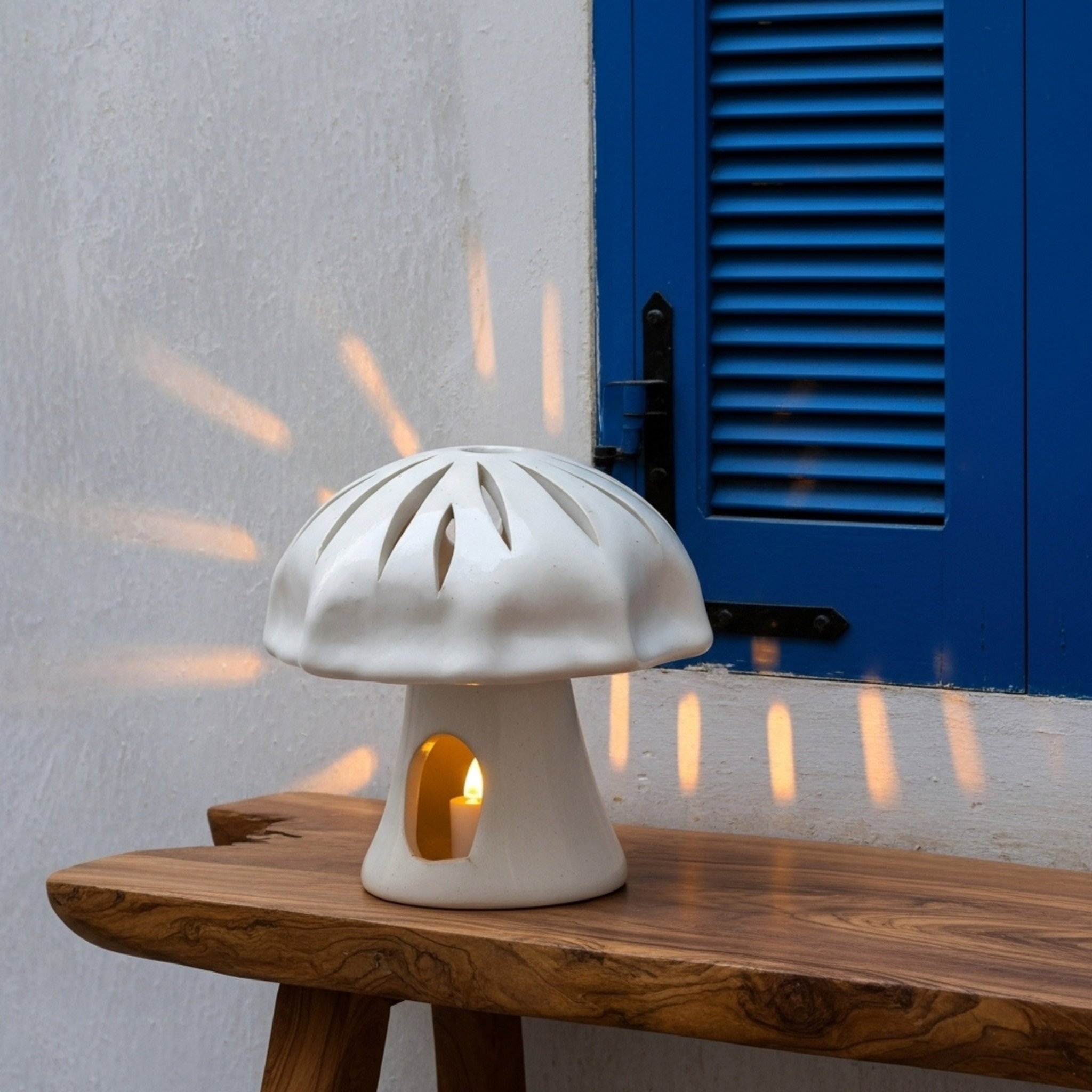 Cache-bougie Champignon en céramique