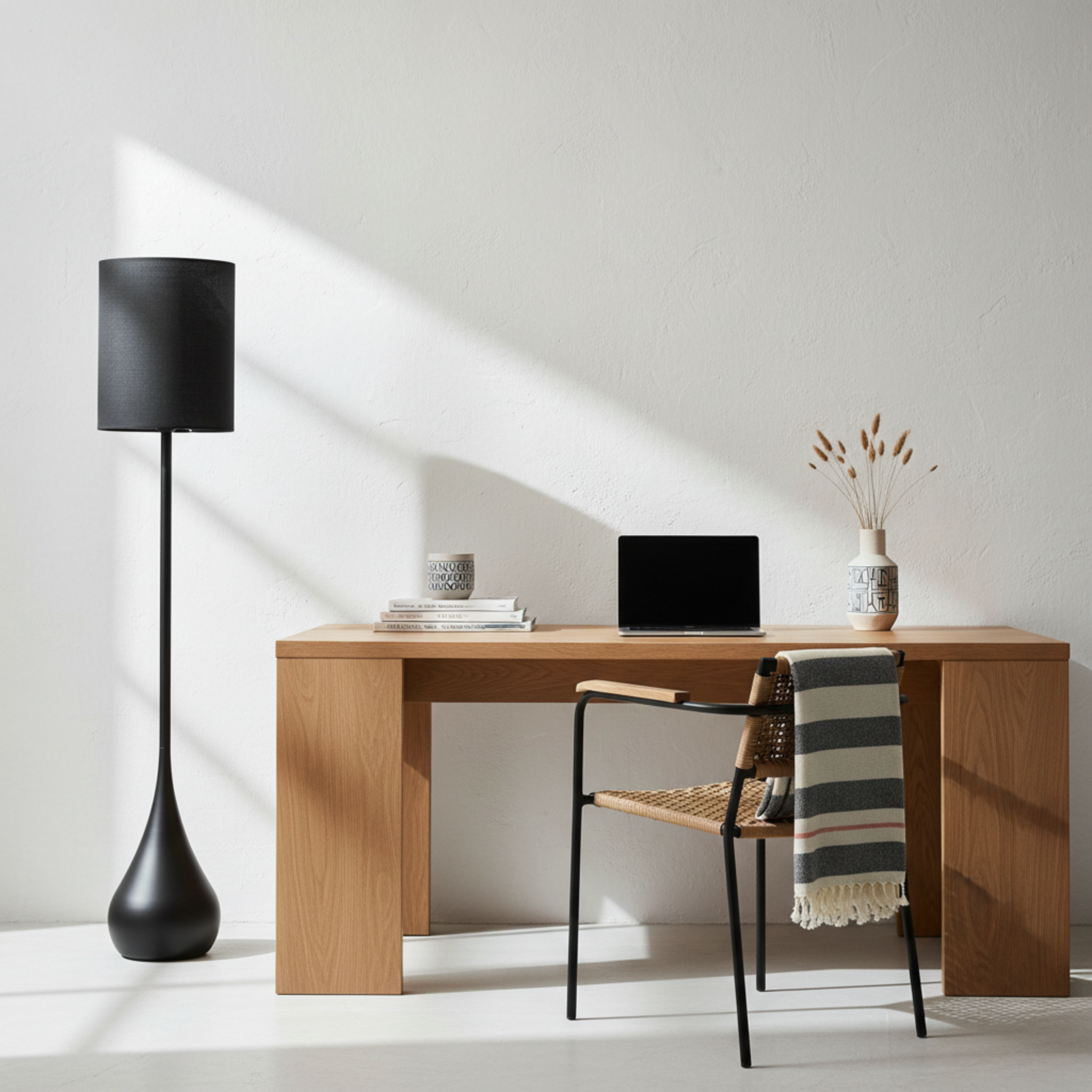 Lampadaire Design Noir "Goutte" – Éclairage Luxe & Moderne Salon Tunisie