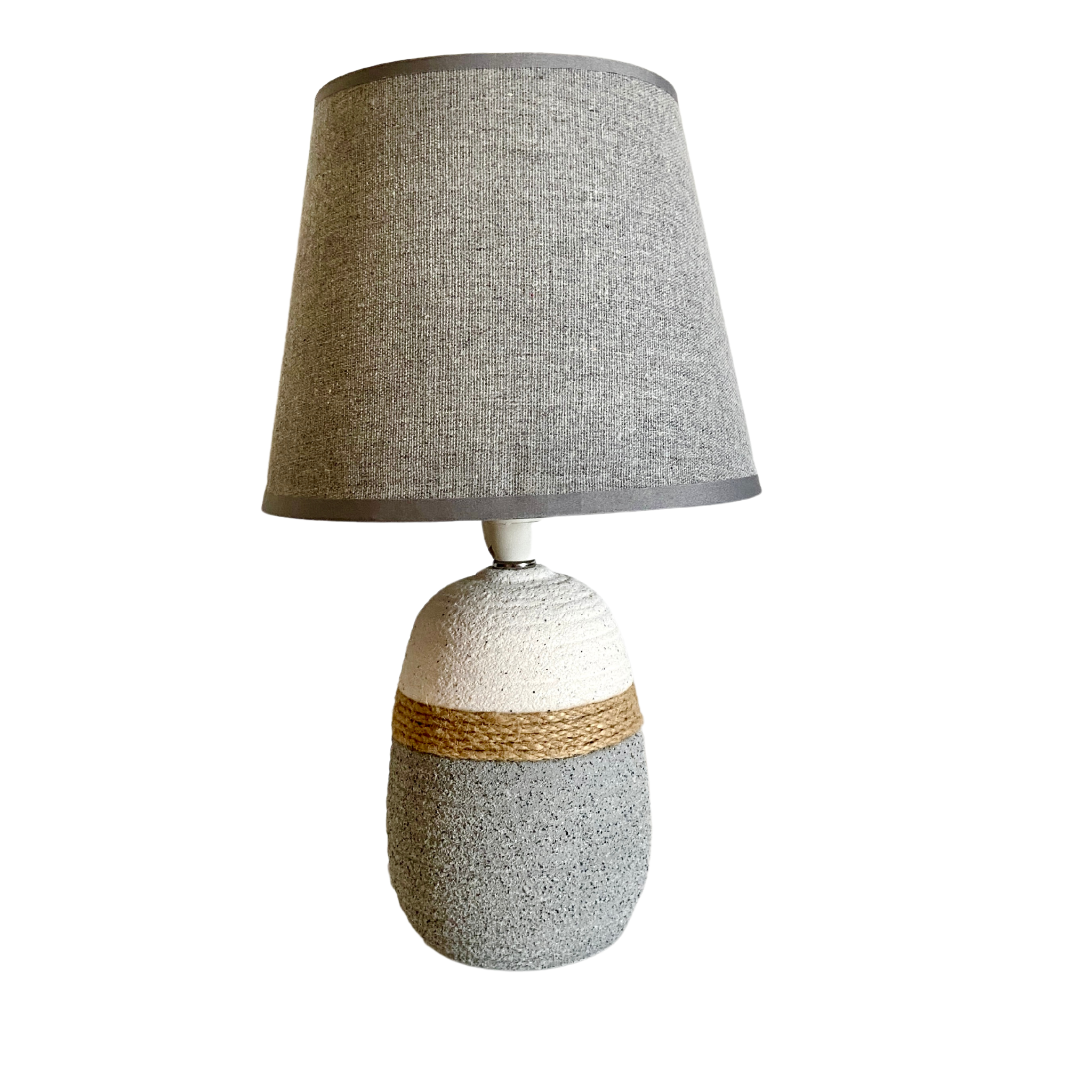 Lampe à Poser en Céramique Bicolore | Élégance Rustique | Fiolla Home