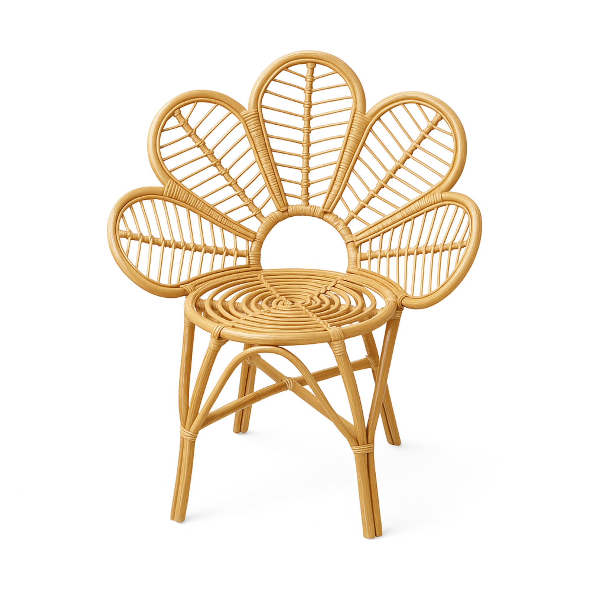 Chaise fleur rotin Tunisie | Design artisanal chic | Fiolla Home